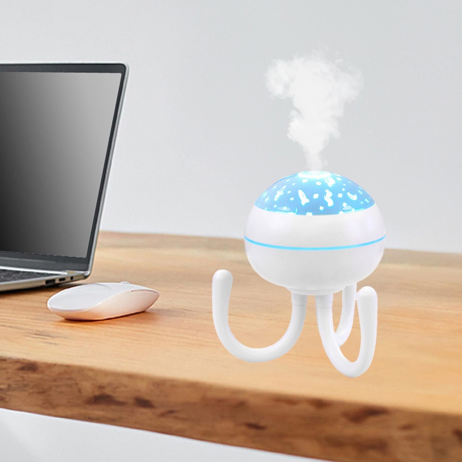Mini Mist Humidifier Aromatherapy 7 Color LED Lights Changing for Travel White