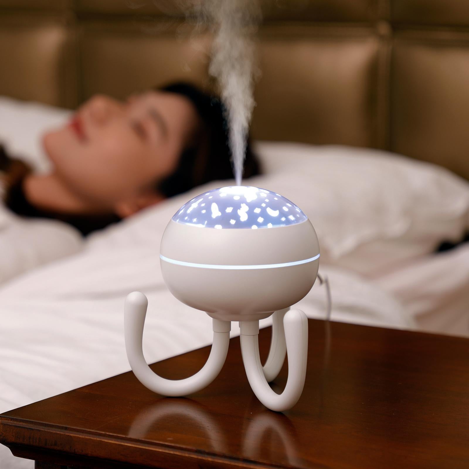 Mini Mist Humidifier Aromatherapy 7 Color LED Lights Changing for Travel Pink