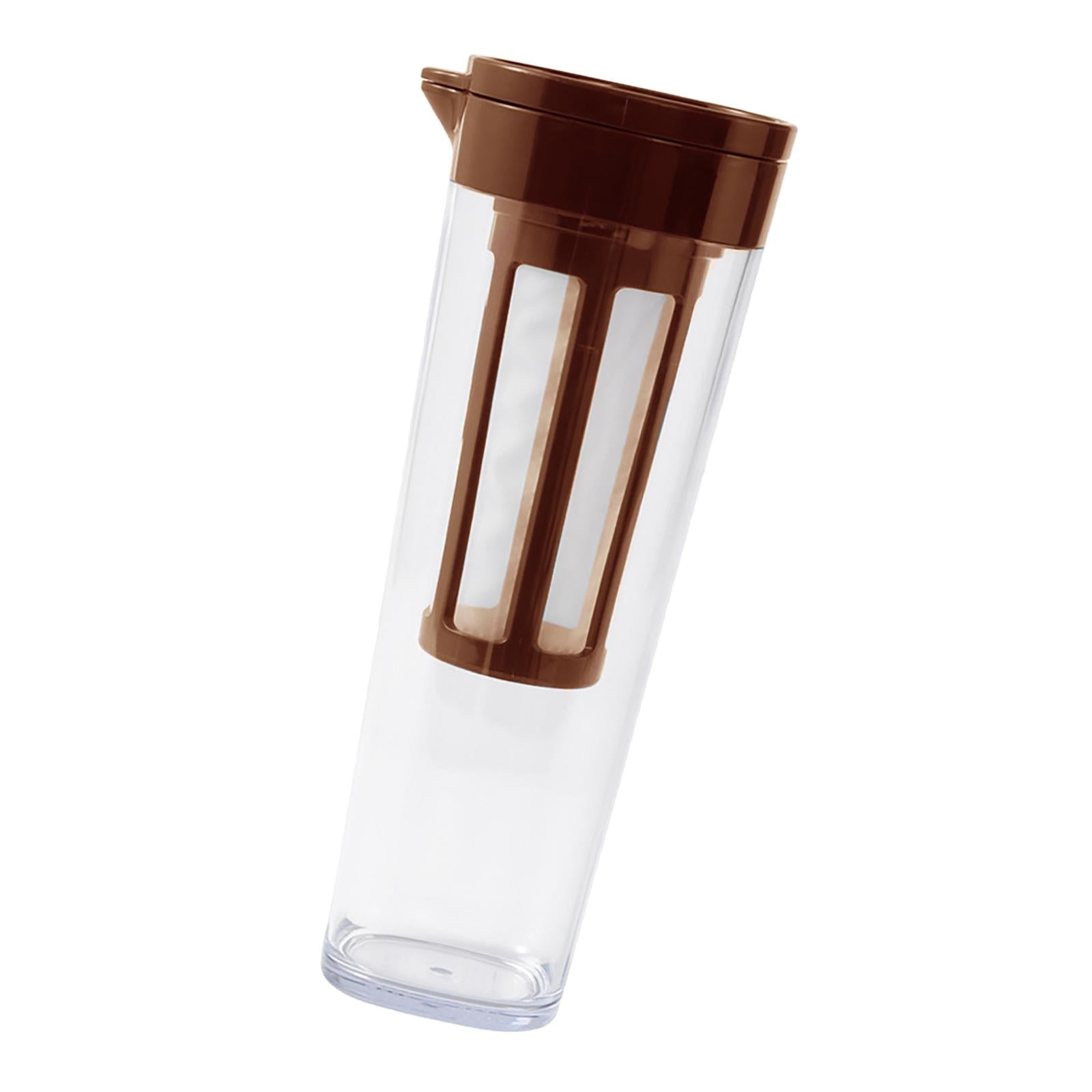 Beverage Water Jug Leak Free Fridge Teapot BPA Free for Cold Brew Iced Tea Brown