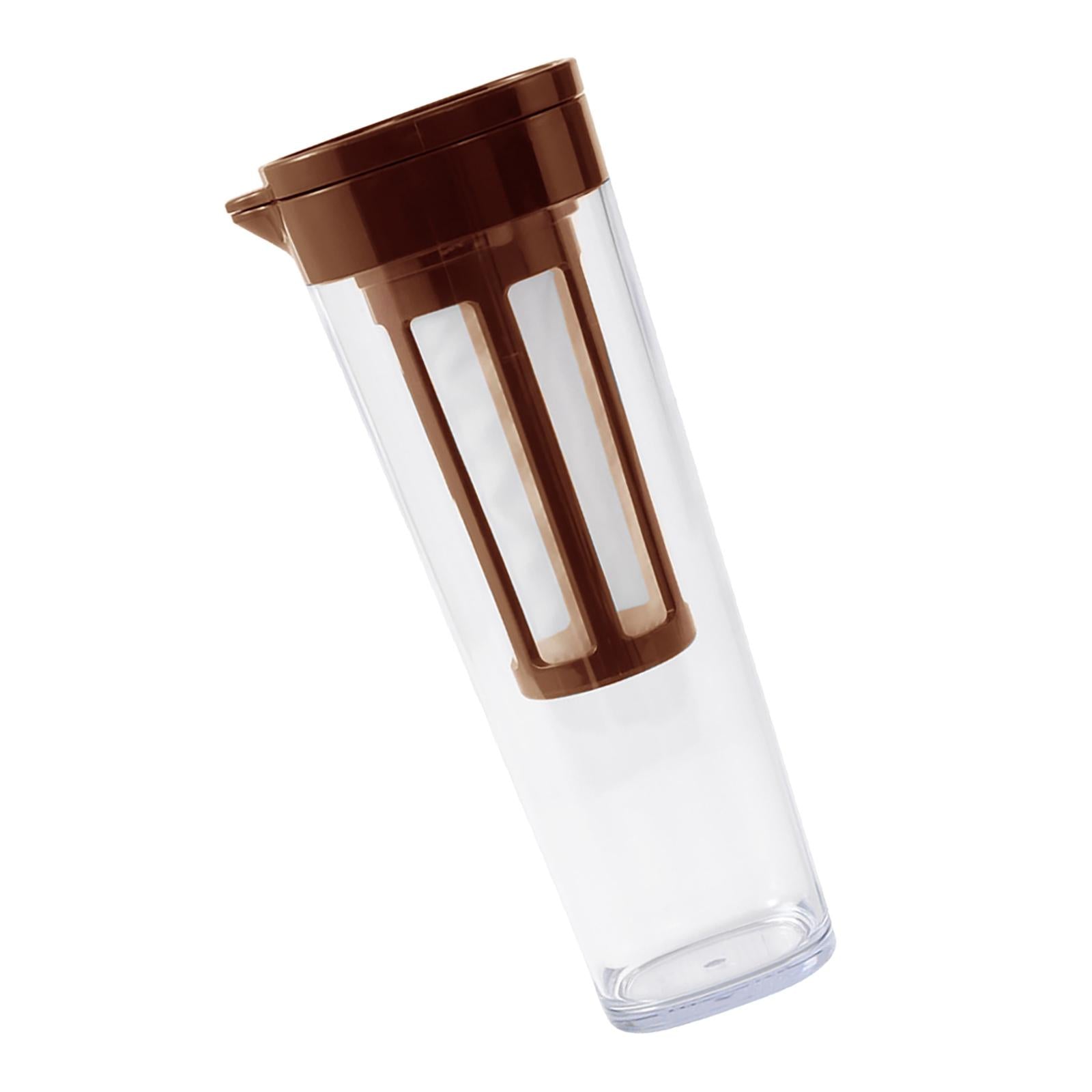 Beverage Water Jug Leak Free Fridge Teapot BPA Free for Cold Brew Iced Tea Brown
