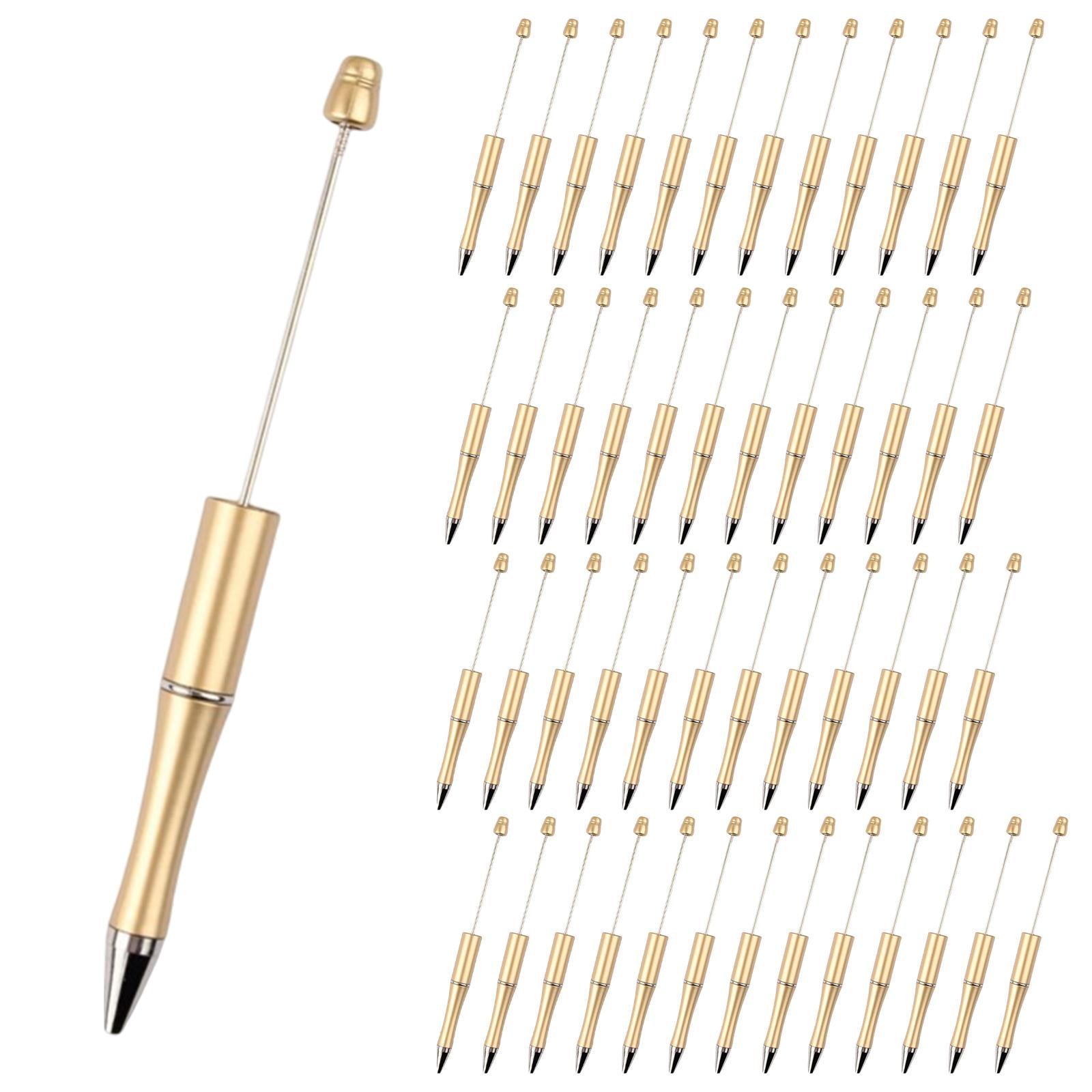 50x Bead Pens Ballpoint Pen Ball Pen for Office School  Golden