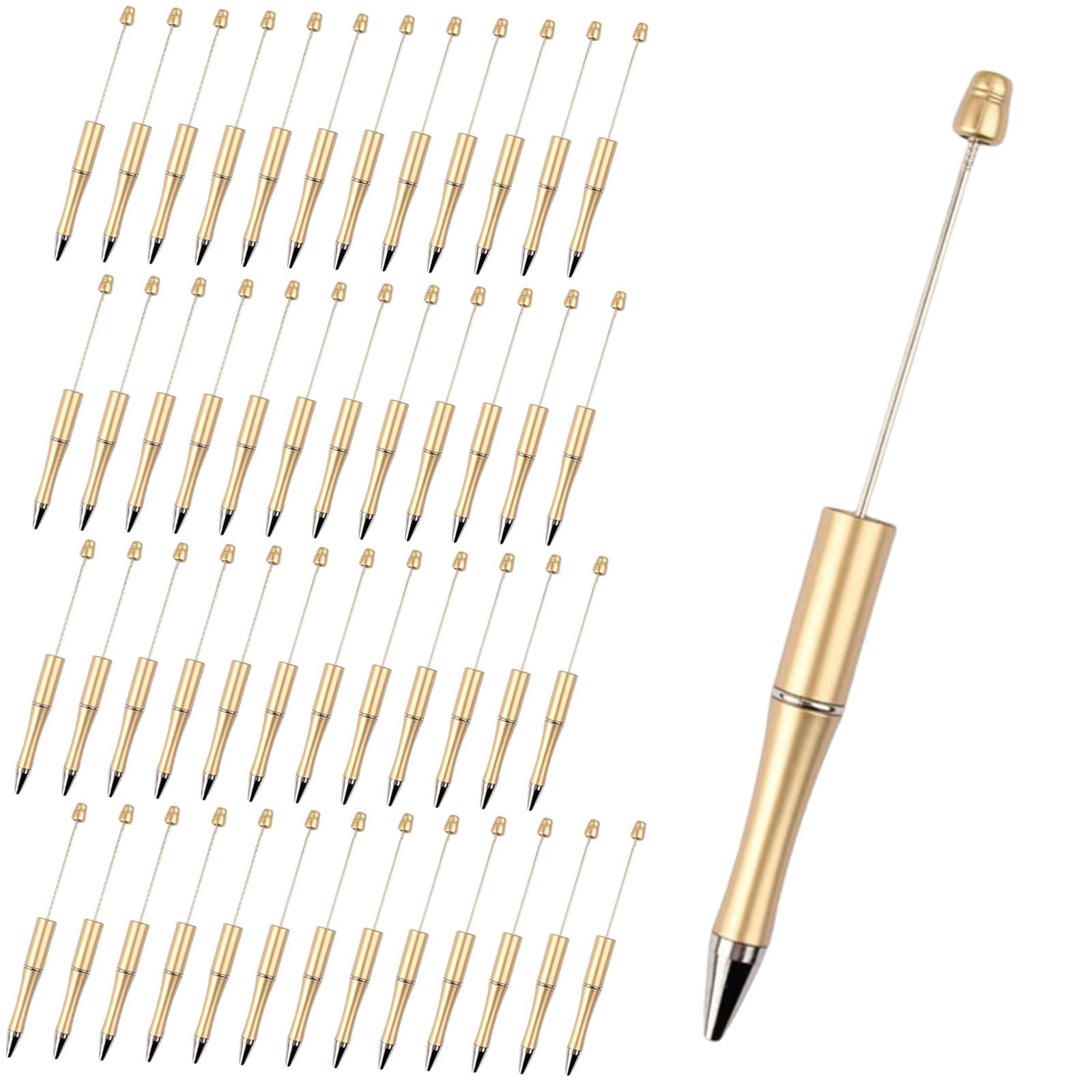 50x Bead Pens Ballpoint Pen Ball Pen for Office School  Golden