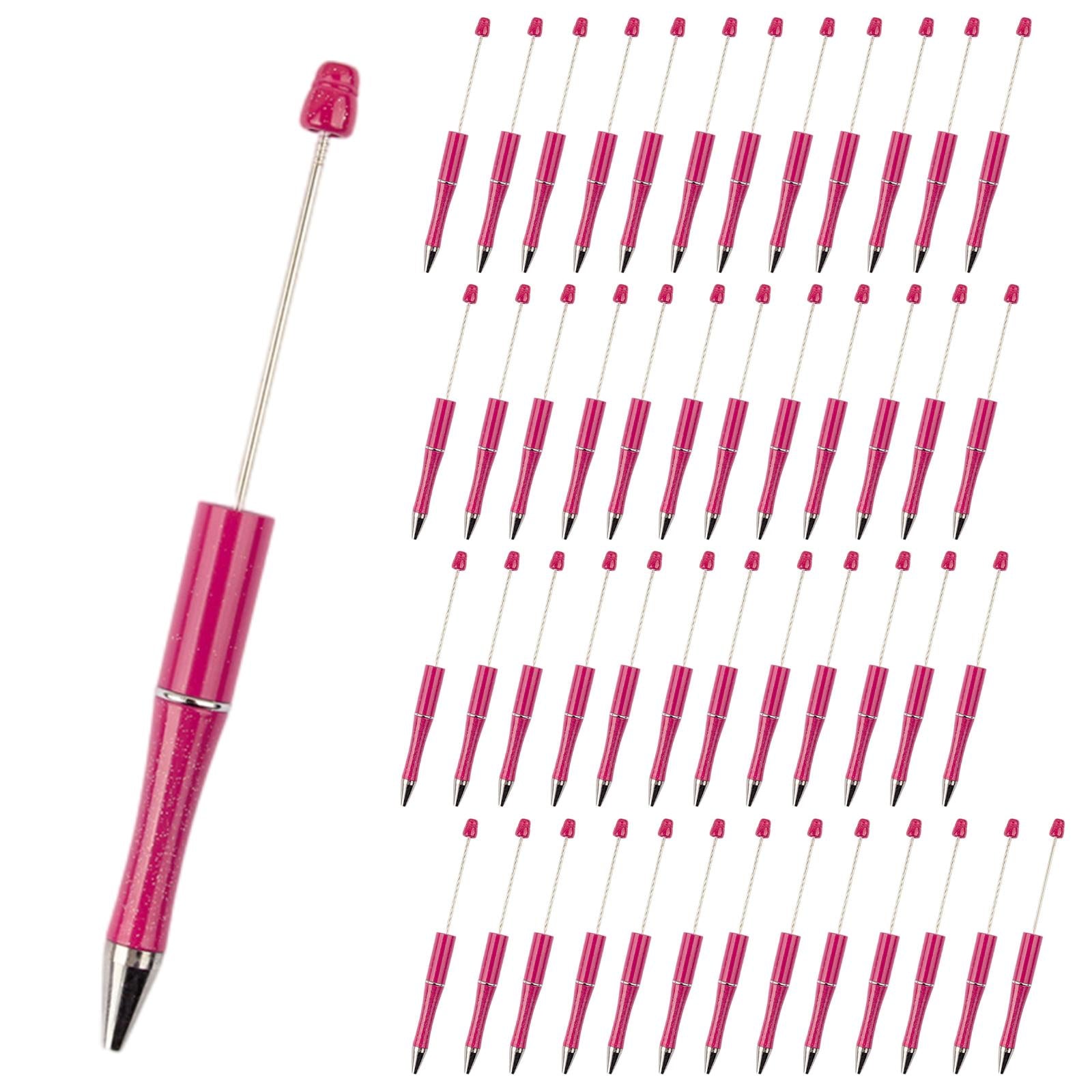 50x Bead Pens Ballpoint Pen Ball Pen for Office School  Rose Red