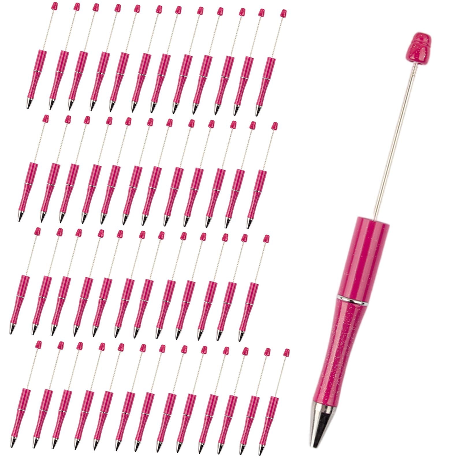 50x Bead Pens Ballpoint Pen Ball Pen for Office School  Rose Red