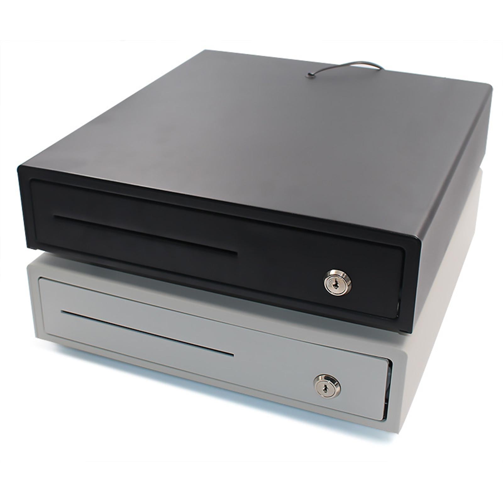 Cash Drawer Box Cash Drawer Tray RJ11 Key Lock for Stores Shops Black