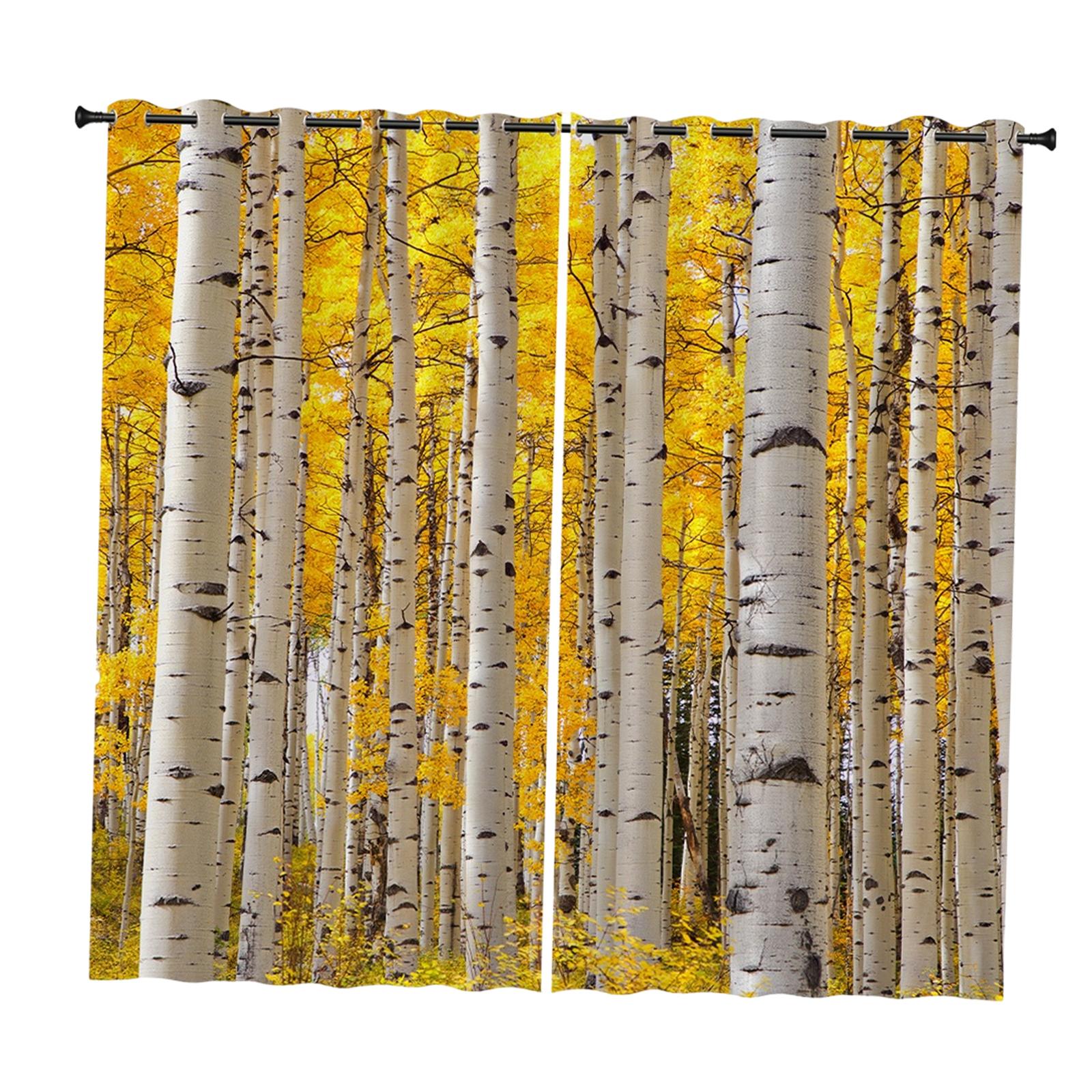 2 Panels Blackout Curtains Window Drapes Home Accents for Terrace Bedroom forest 210x230cm