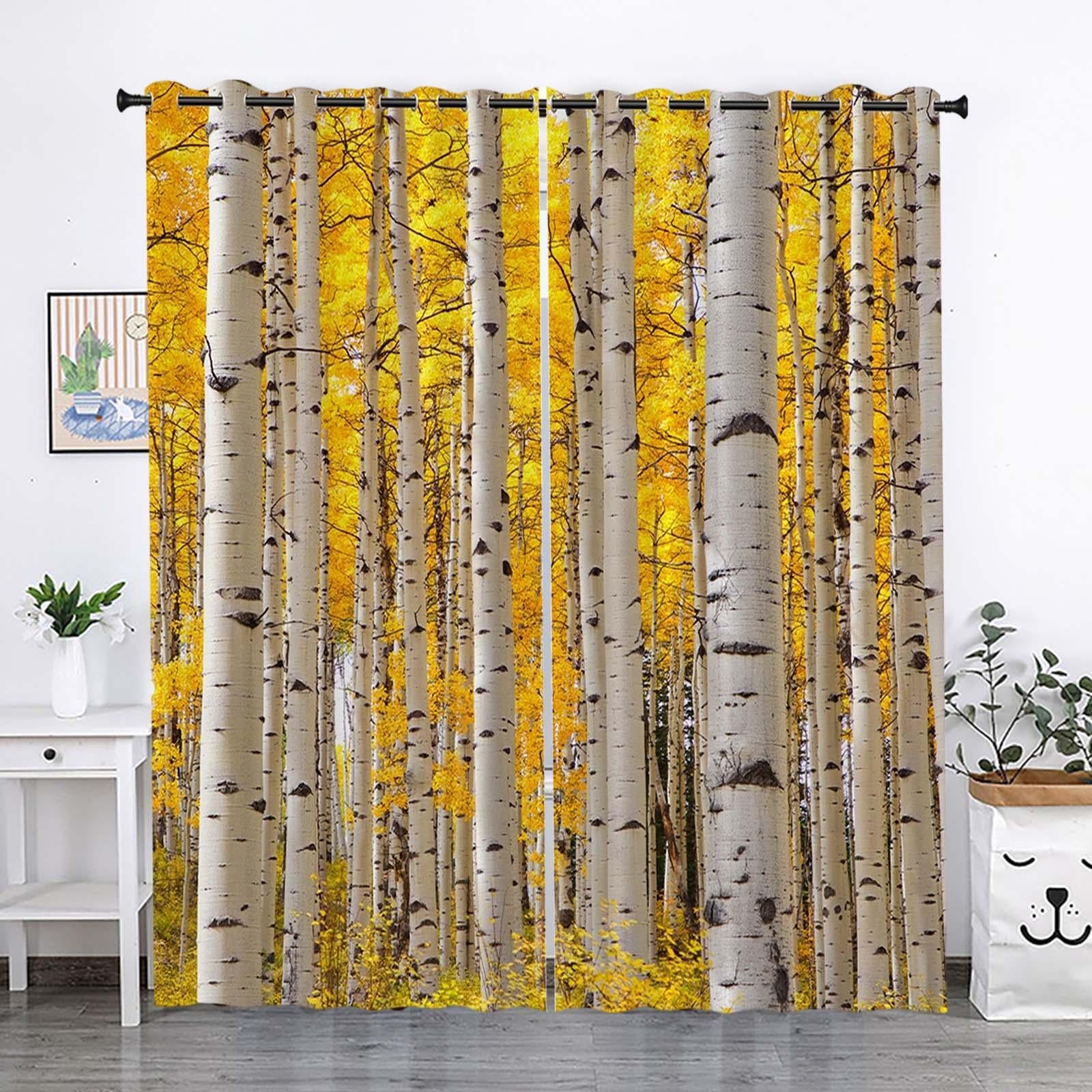 2 Panels Blackout Curtains Window Drapes Home Accents for Terrace Bedroom forest 210x230cm