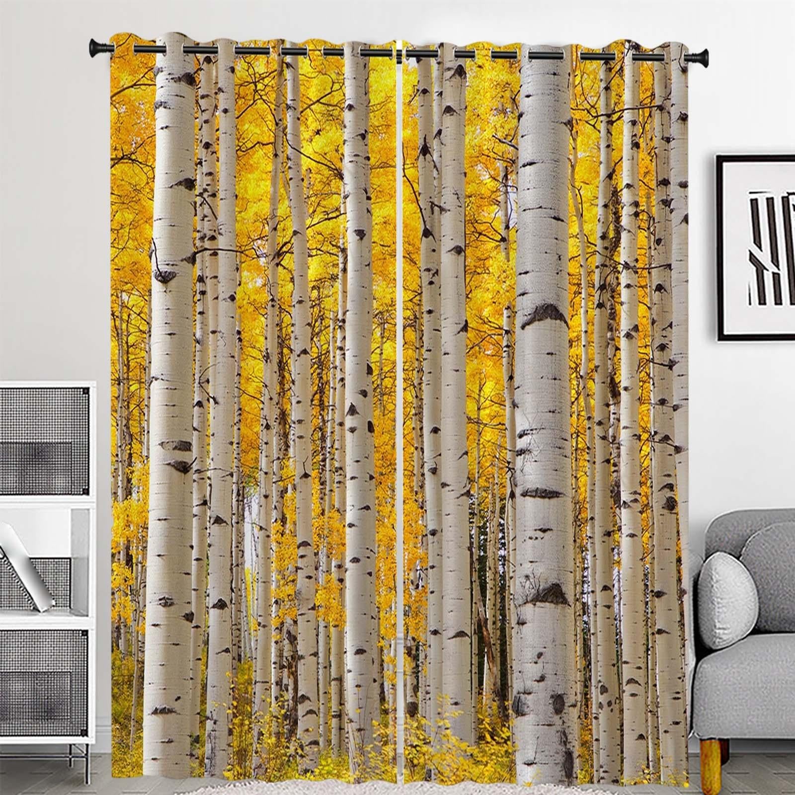 2 Panels Blackout Curtains Window Drapes Home Accents for Terrace Bedroom forest 210x230cm