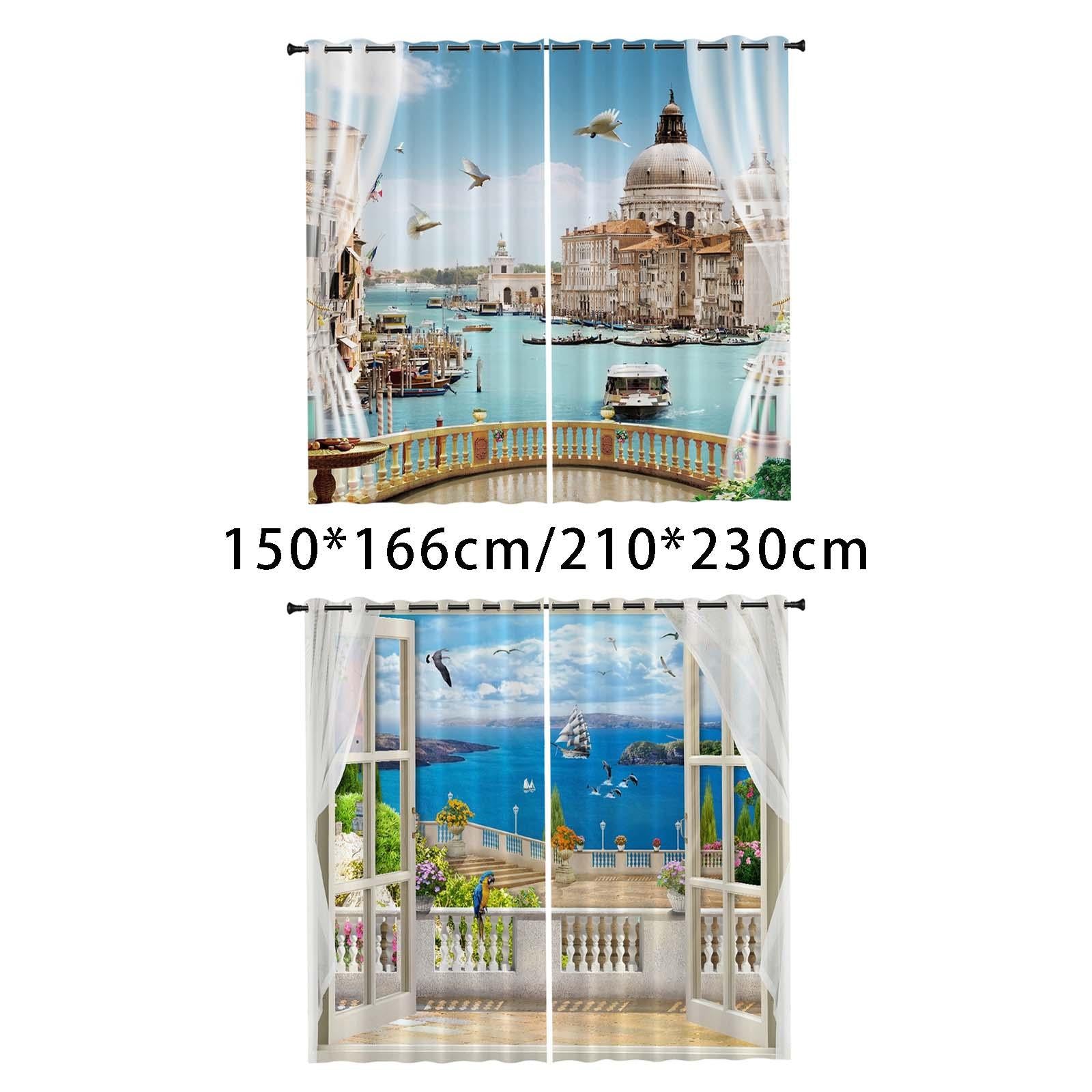 Window Curtains Curtains Drape for Bedroom Bathroom  Style 1 150x166cm