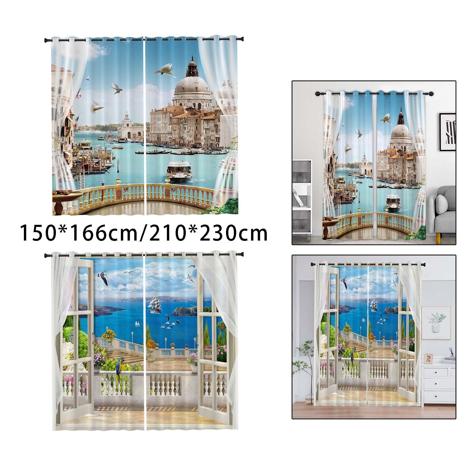 Window Curtains Curtains Drape for Bedroom Bathroom  Style 1 150x166cm