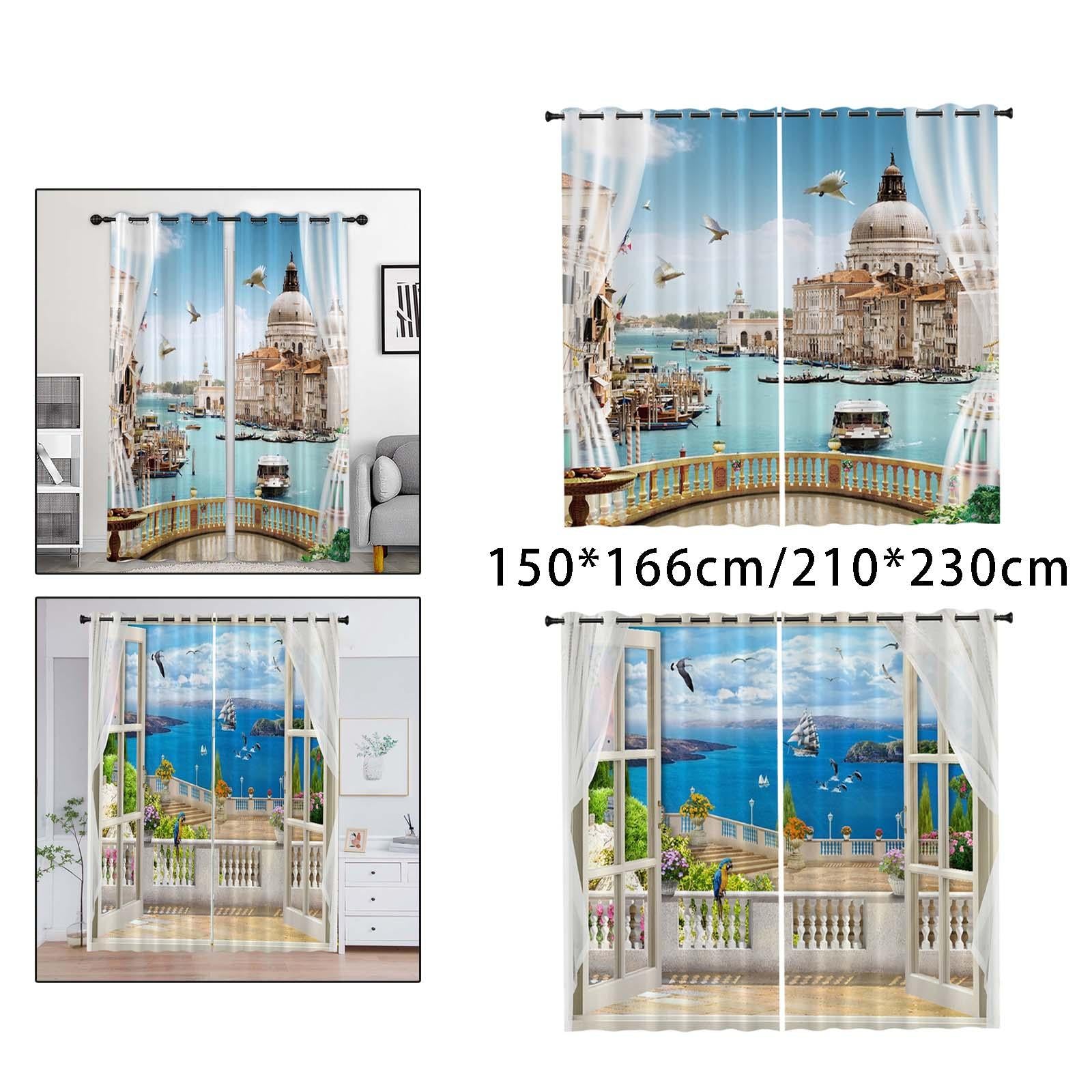 Window Curtains Curtains Drape for Bedroom Bathroom  Style 1 150x166cm