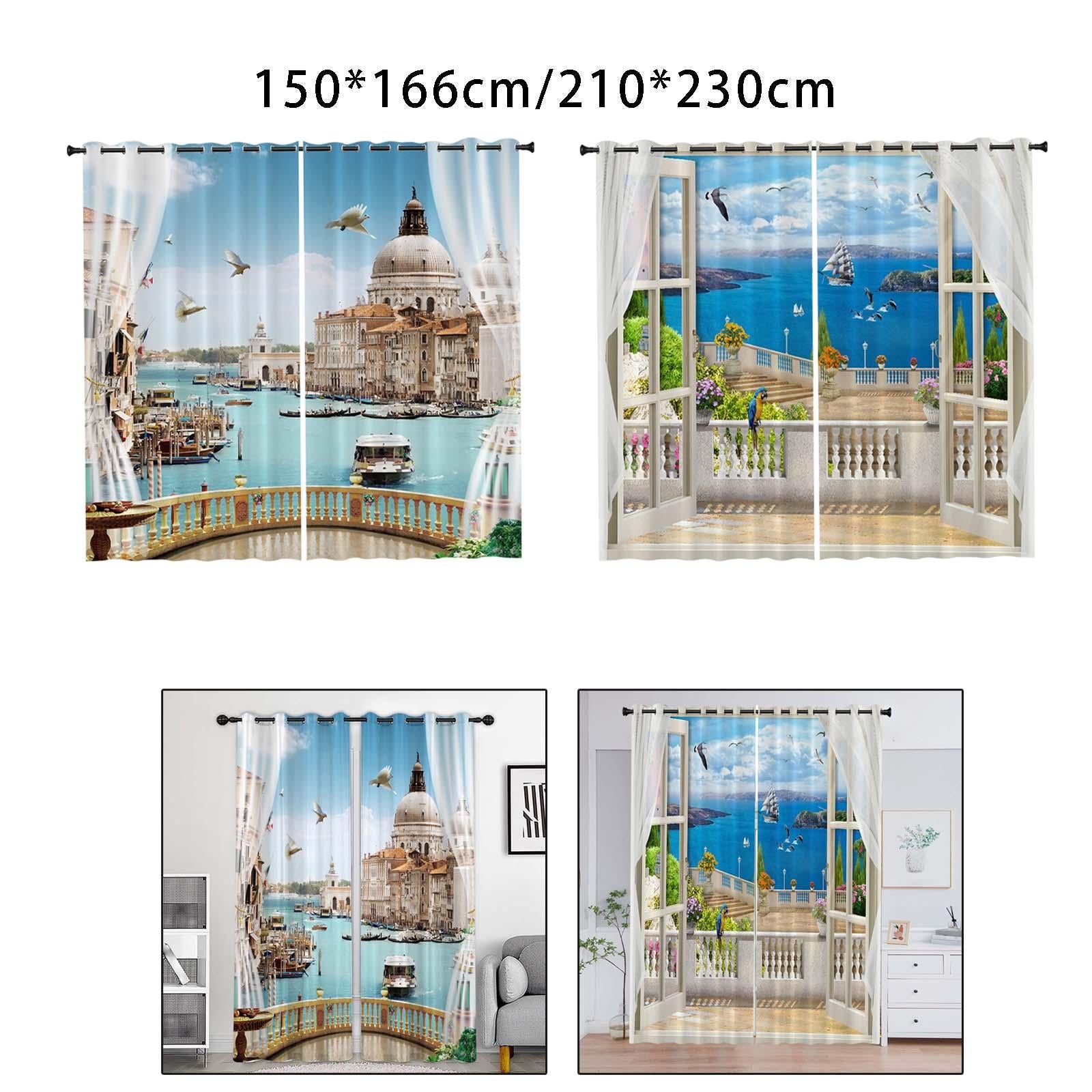 Window Curtains Curtains Drape for Bedroom Bathroom  Style 1 150x166cm