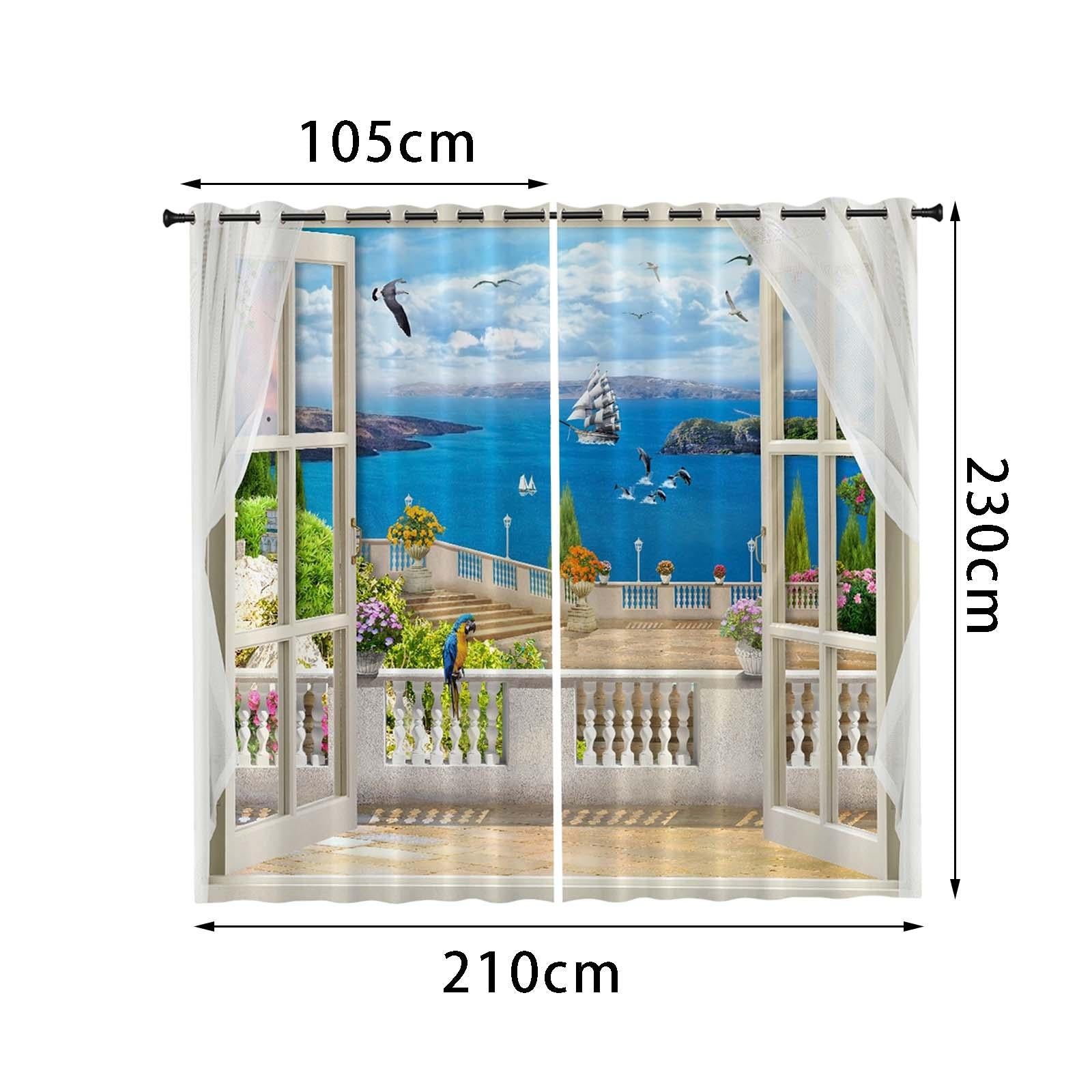 Window Curtains Curtains Drape for Bedroom Bathroom  Style 4 210x230cm