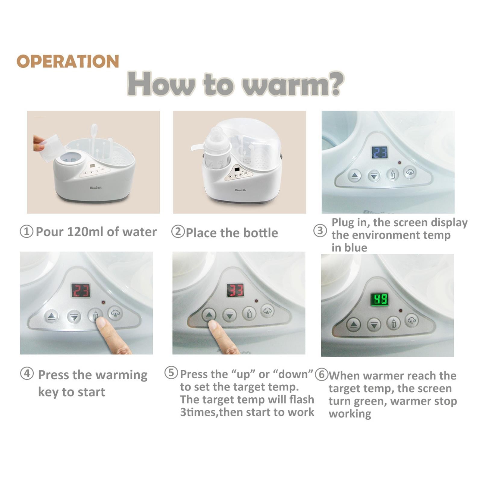 4 in 1 Milk Bottle Warmer Accurate Temperature Control for Formula