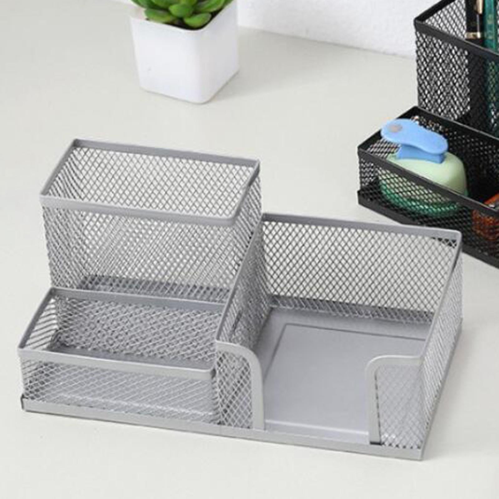 Pen Holder Desk Organizer Pen Cup Decor Supplies for Desktop Home Stationery Silver