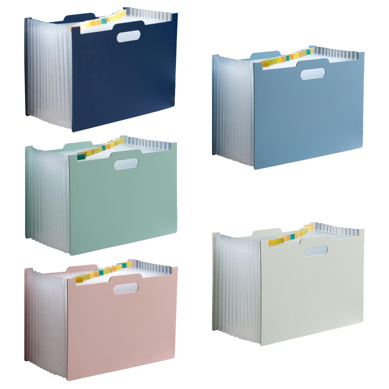 A4 File Folder Expanding Accordian File Organizer for Office Dark Blue