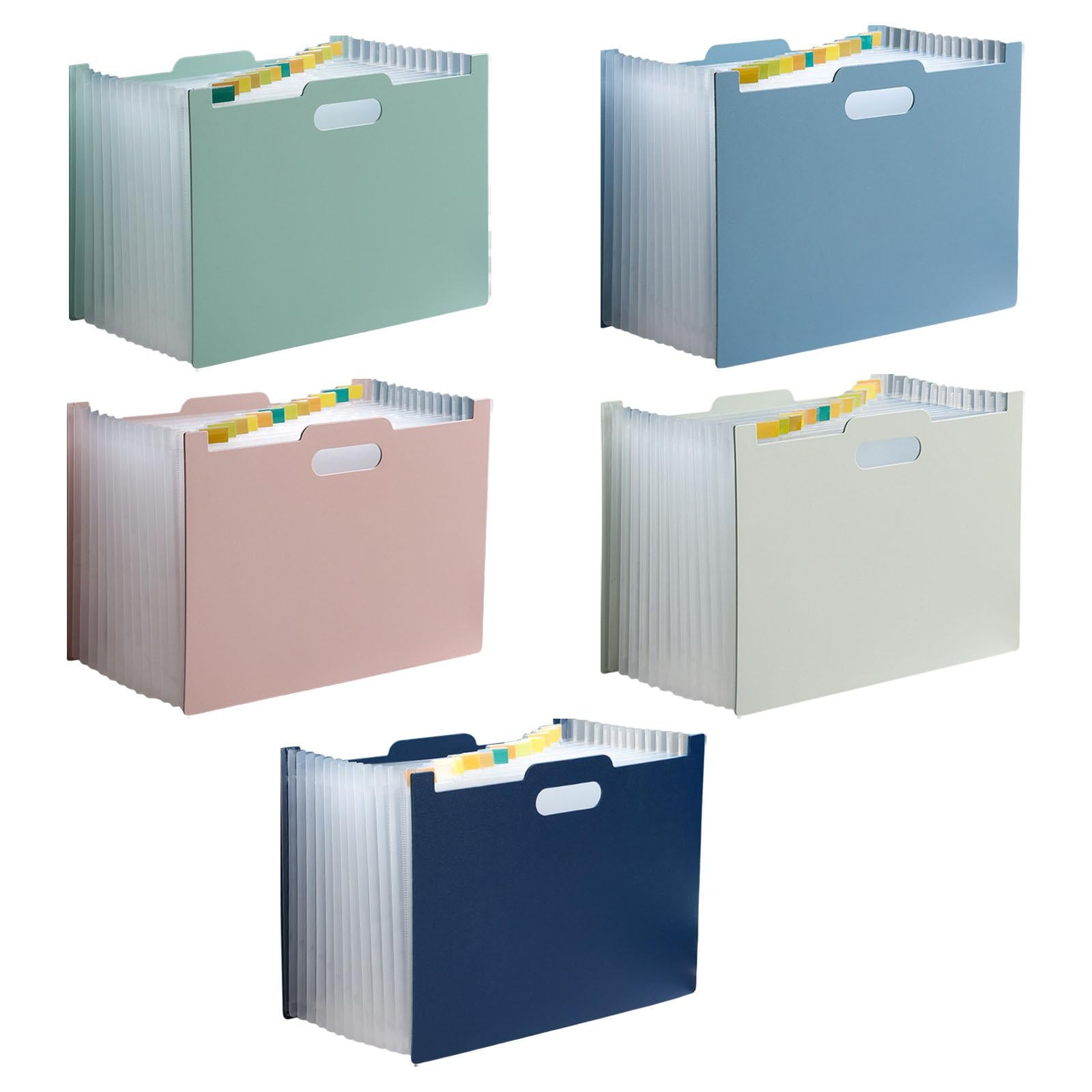 A4 File Folder Expanding Accordian File Organizer for Office Dark Blue