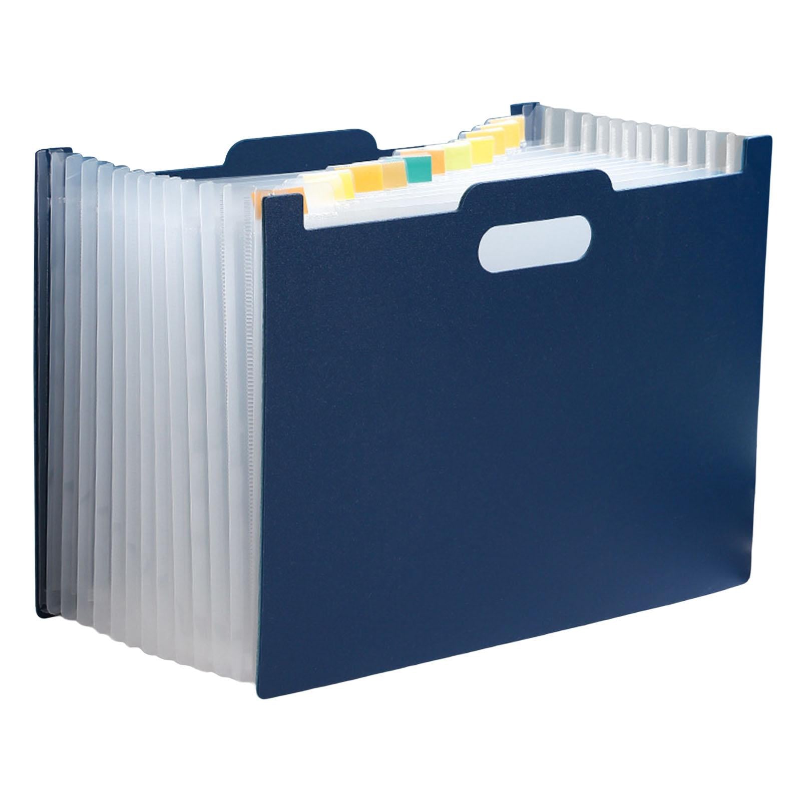 A4 File Folder Expanding Accordian File Organizer for Office Dark Blue