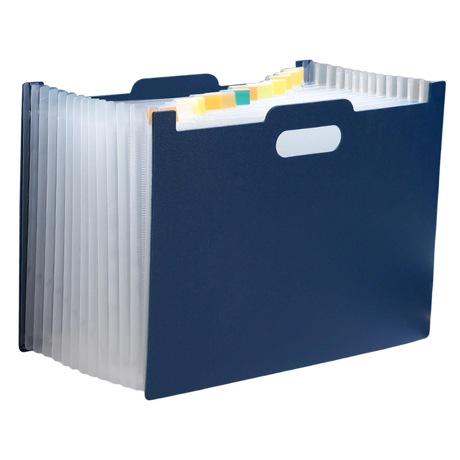 A4 File Folder Expanding Accordian File Organizer for Office Dark Blue