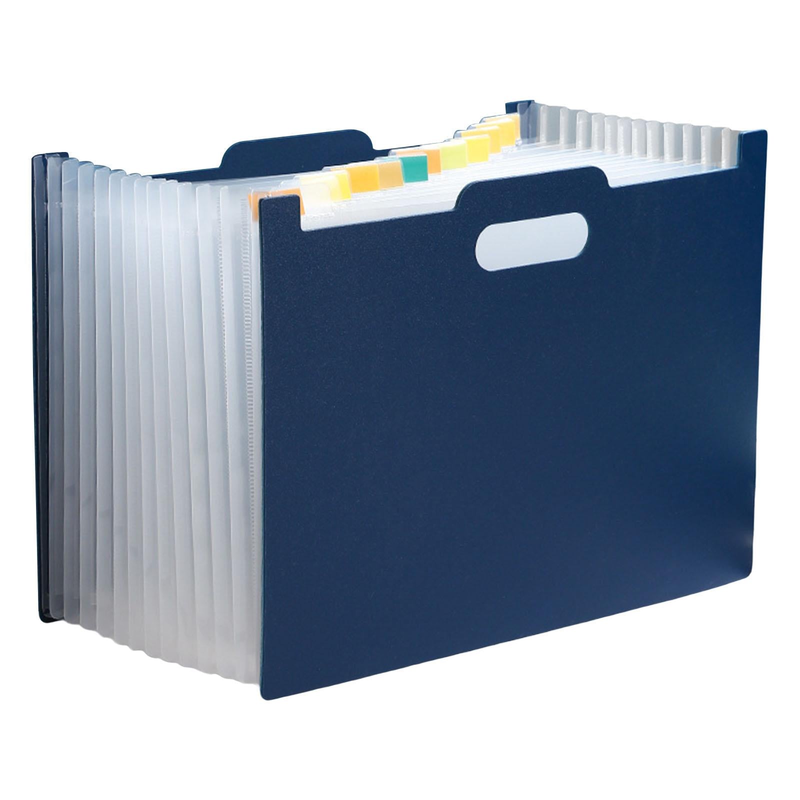 A4 File Folder Expanding Accordian File Organizer for Office Dark Blue