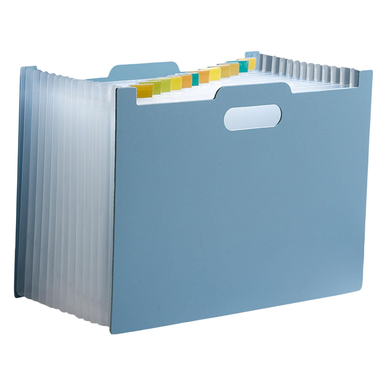 A4 File Folder Expanding Accordian File Organizer for Office Light Blue