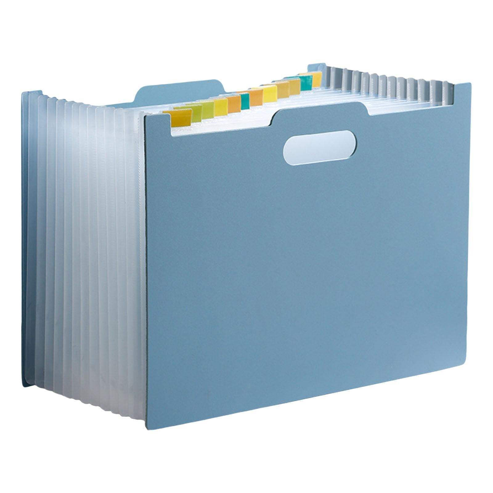 A4 File Folder Expanding Accordian File Organizer for Office Light Blue