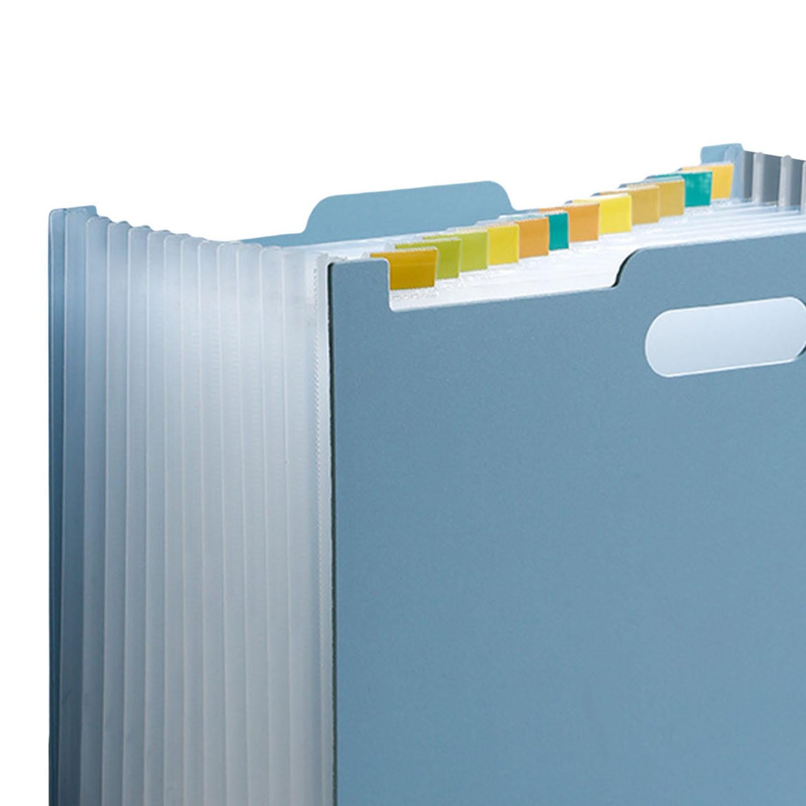 A4 File Folder Expanding Accordian File Organizer for Office Light Blue