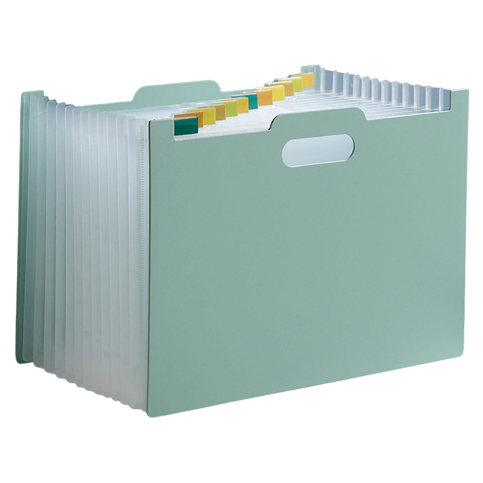 A4 File Folder Expanding Accordian File Organizer for Office Light Green