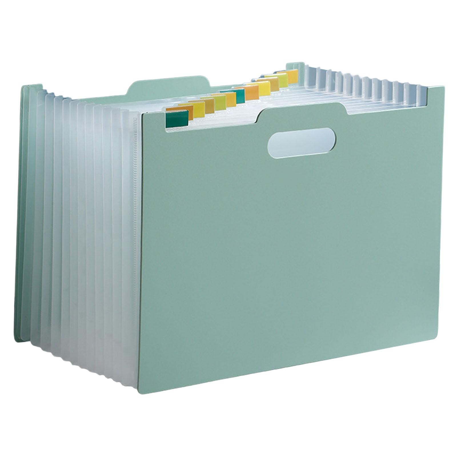 A4 File Folder Expanding Accordian File Organizer for Office Light Green