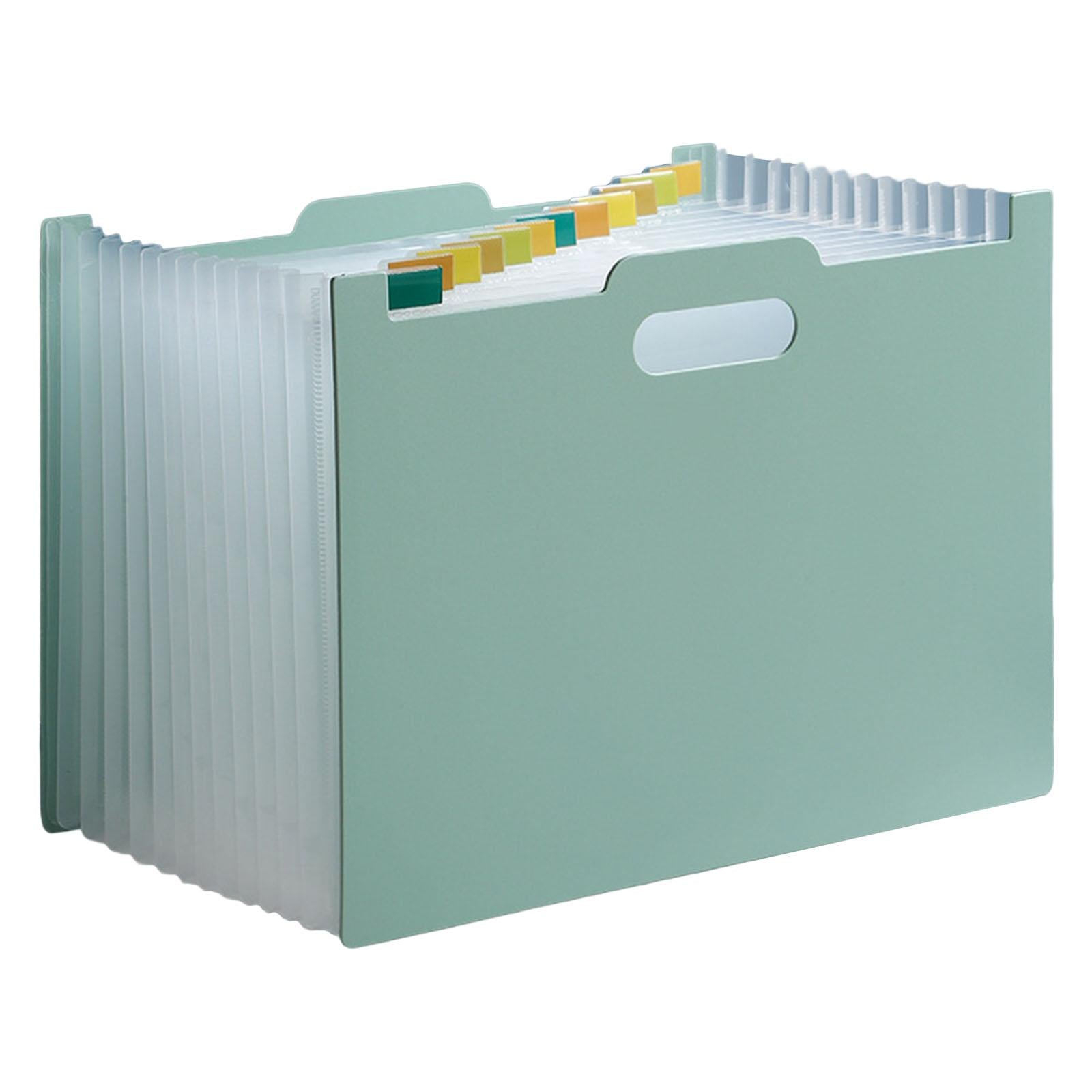 A4 File Folder Expanding Accordian File Organizer for Office Light Green