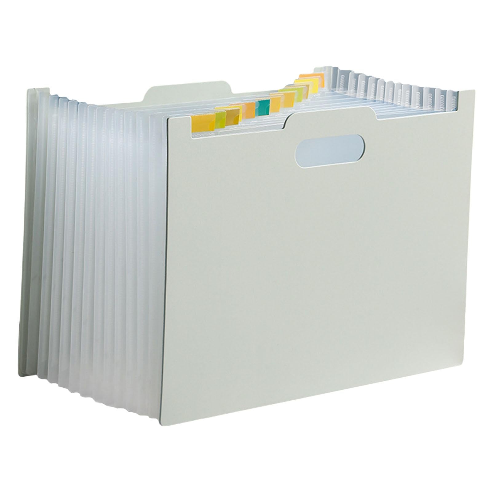 A4 File Folder Expanding Accordian File Organizer for Office Light Gray