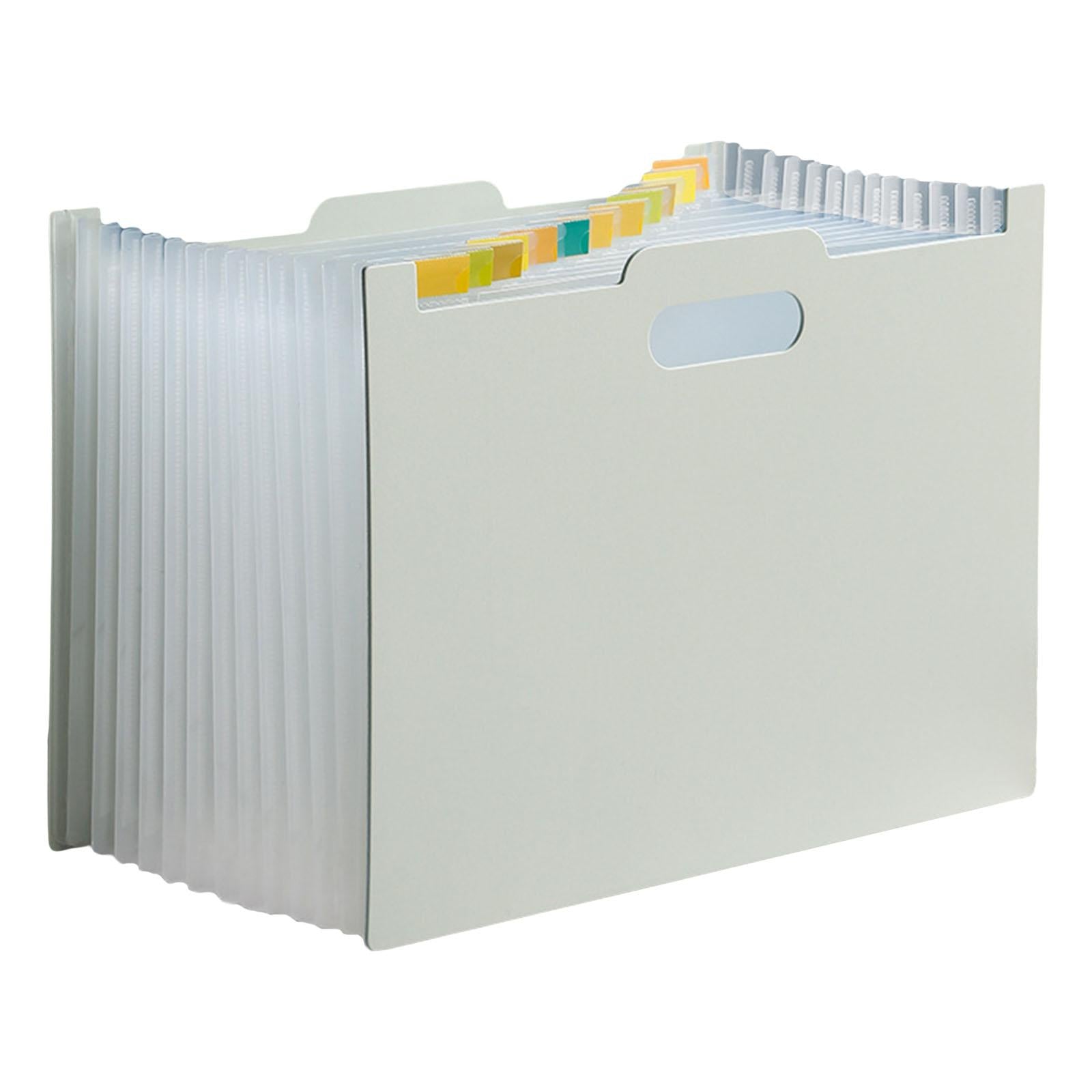 A4 File Folder Expanding Accordian File Organizer for Office Light Gray