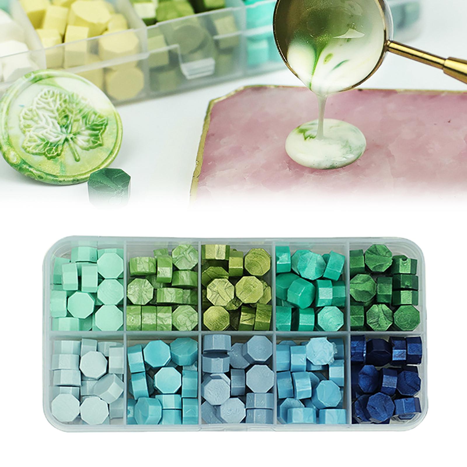 600Pcs Multi Color Wax Seal Beads DIY Sealing Wax Bead for Wine Packages Cyan