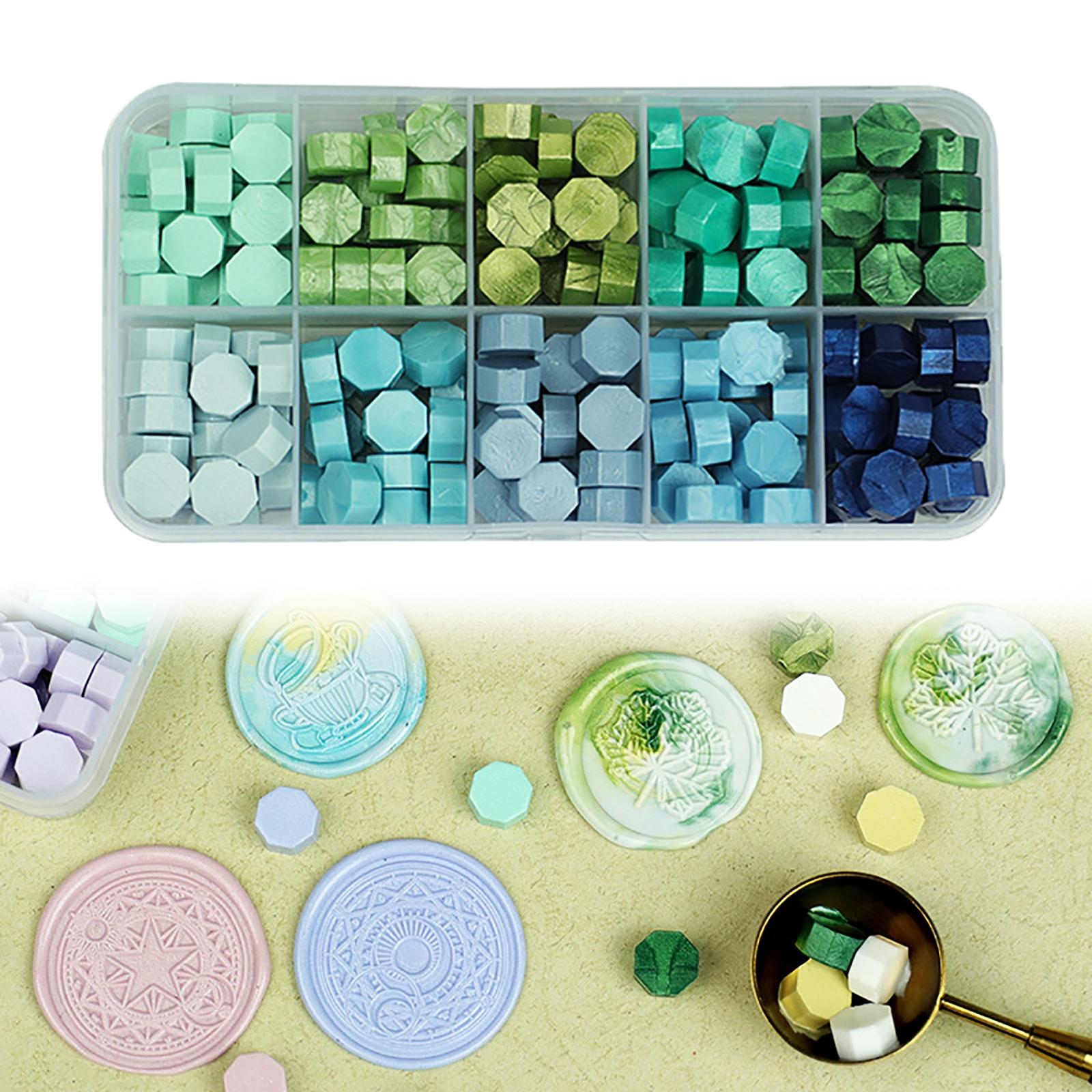 600Pcs Multi Color Wax Seal Beads DIY Sealing Wax Bead for Wine Packages Cyan