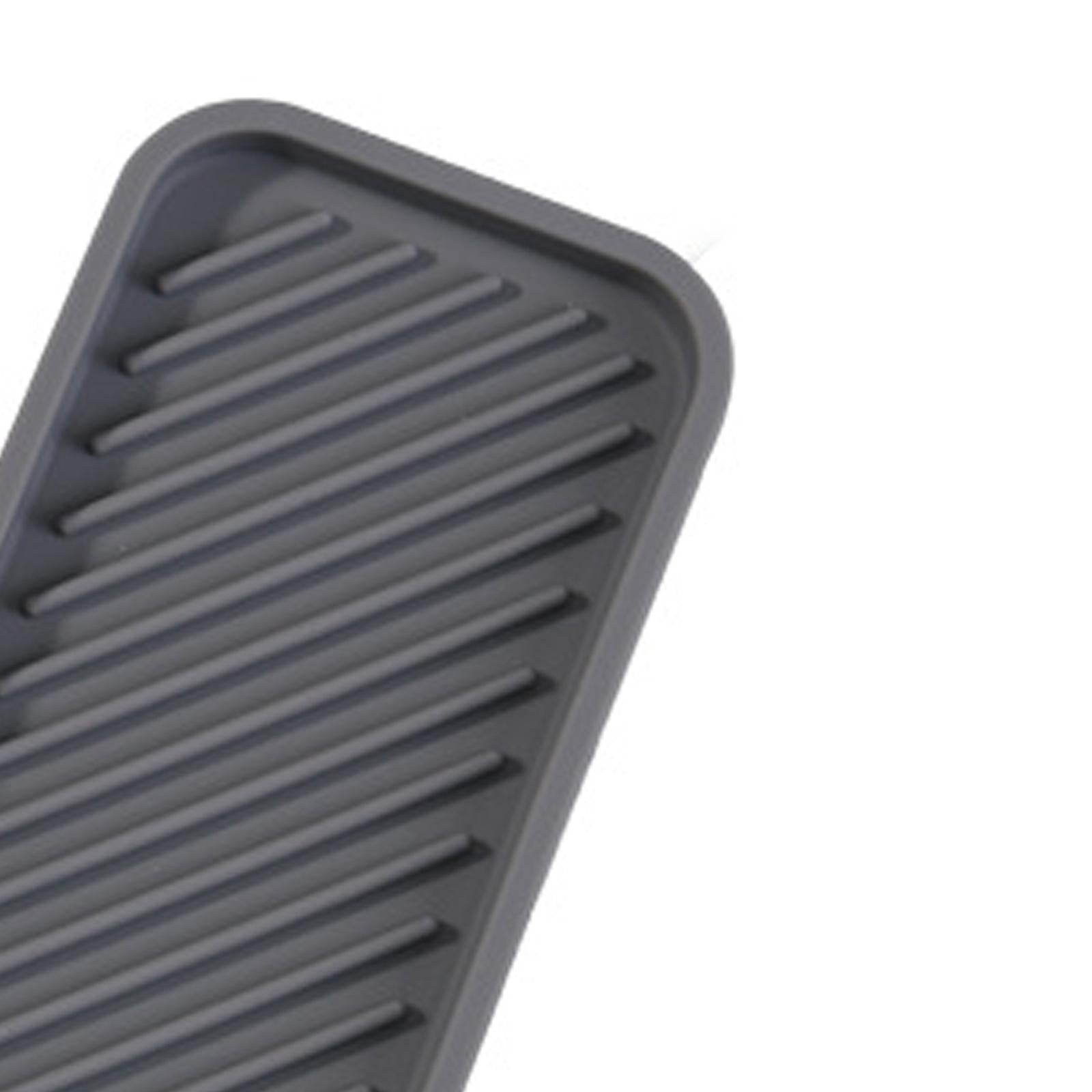Kitchen Organizer Tray Quick Drying Waterproof for Kitchen Makeup Shampoo Gray