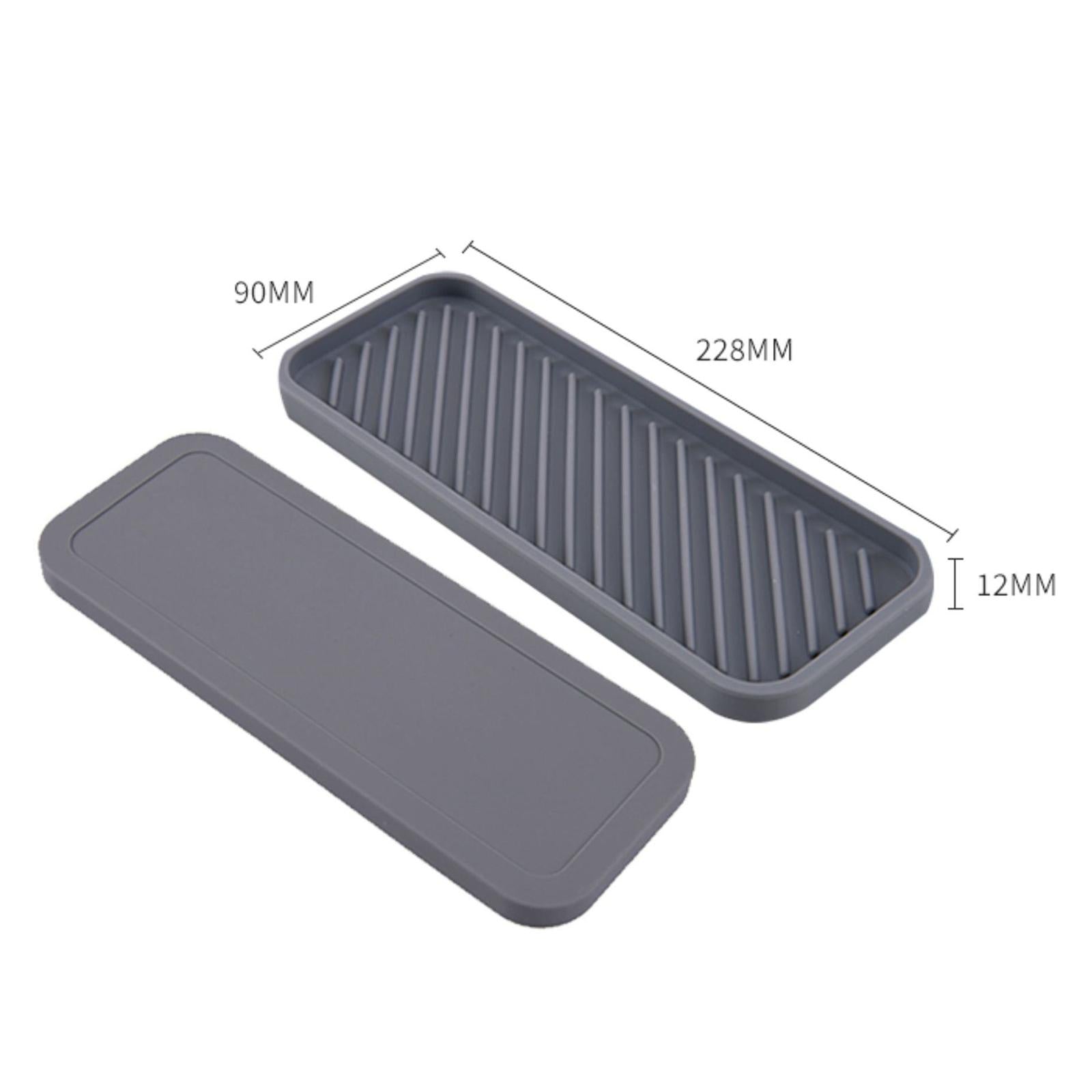 Kitchen Organizer Tray Quick Drying Waterproof for Kitchen Makeup Shampoo Gray