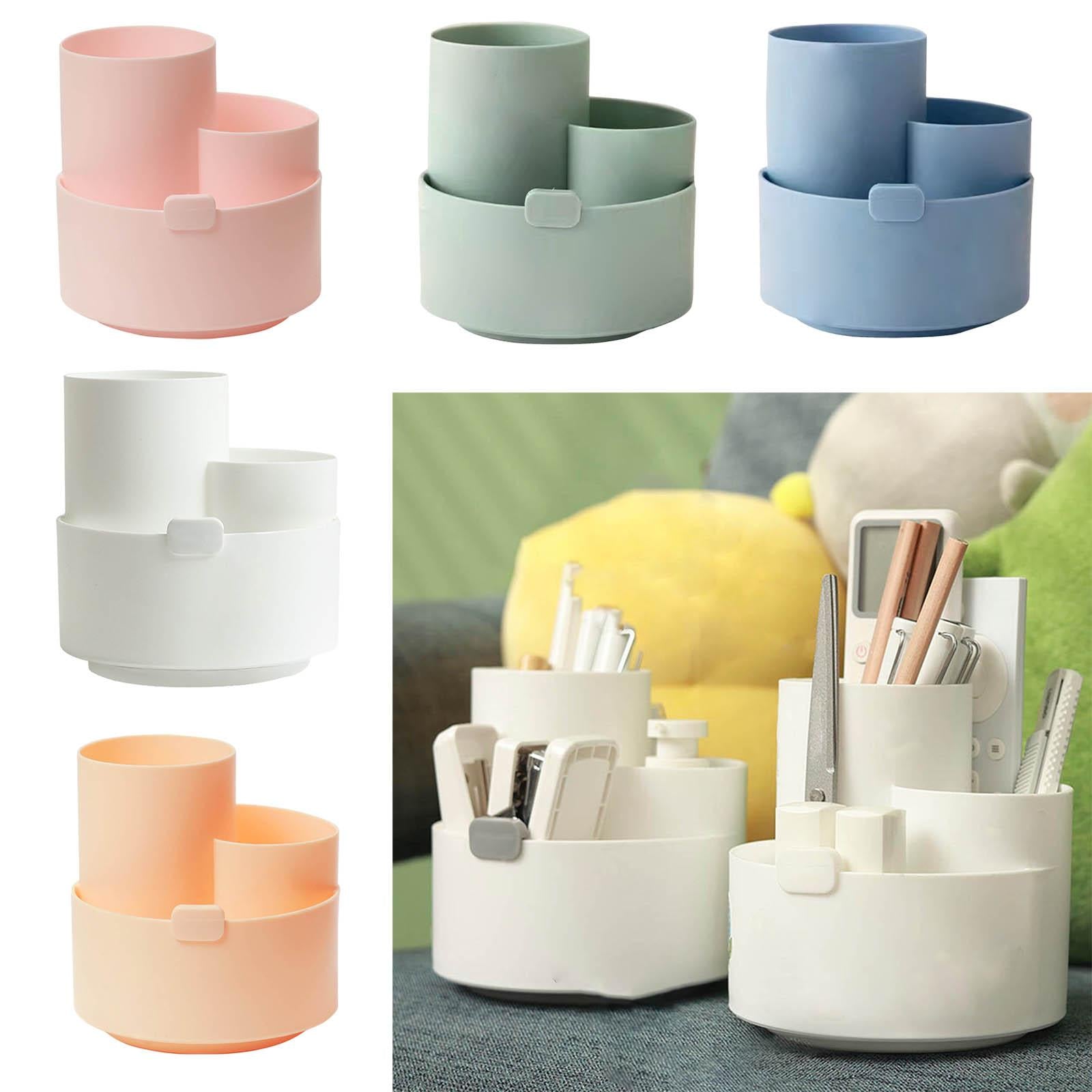 Cute Rotatable Pen Holder Desktop Stationary Multipurpose for Home Pink