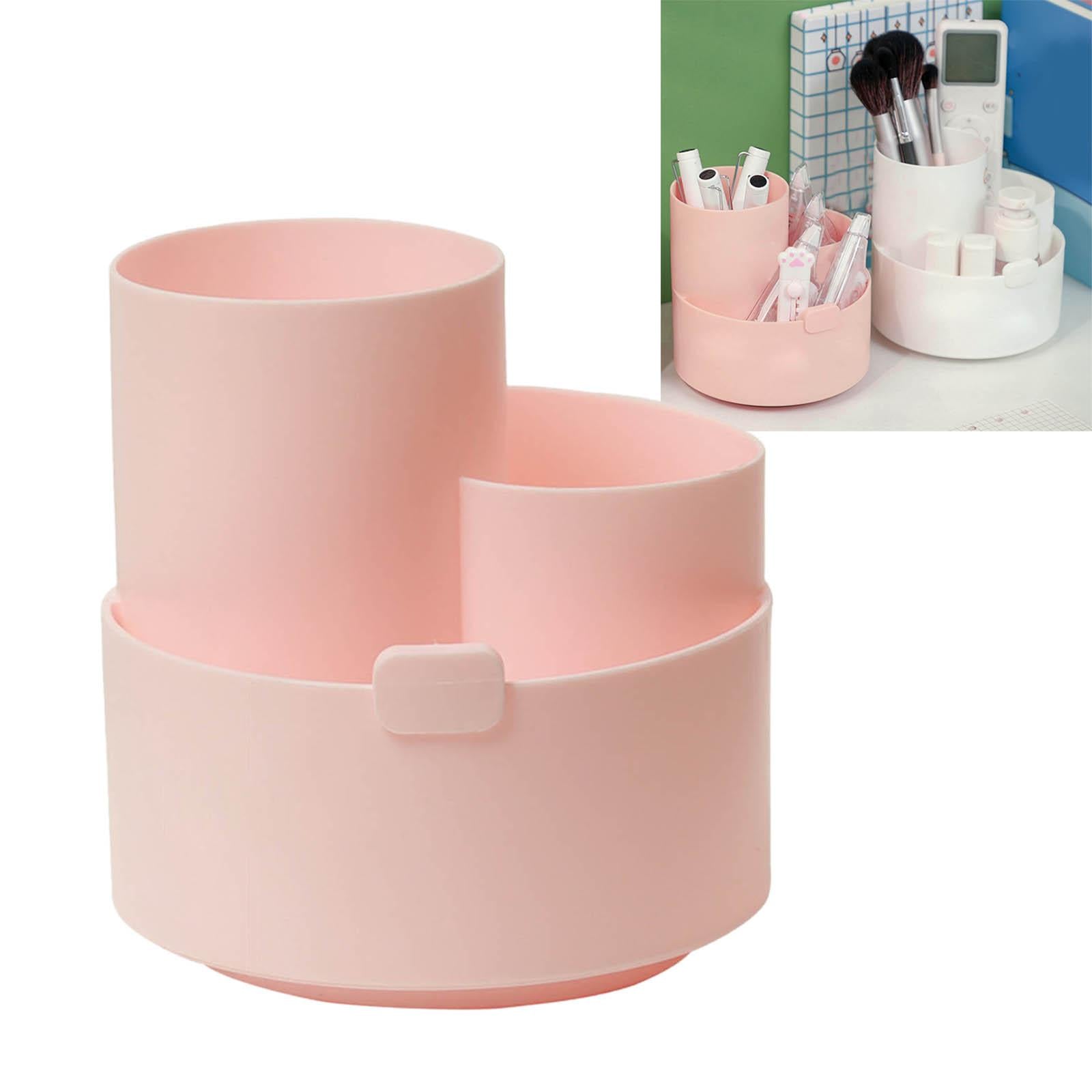 Cute Rotatable Pen Holder Desktop Stationary Multipurpose for Home Pink