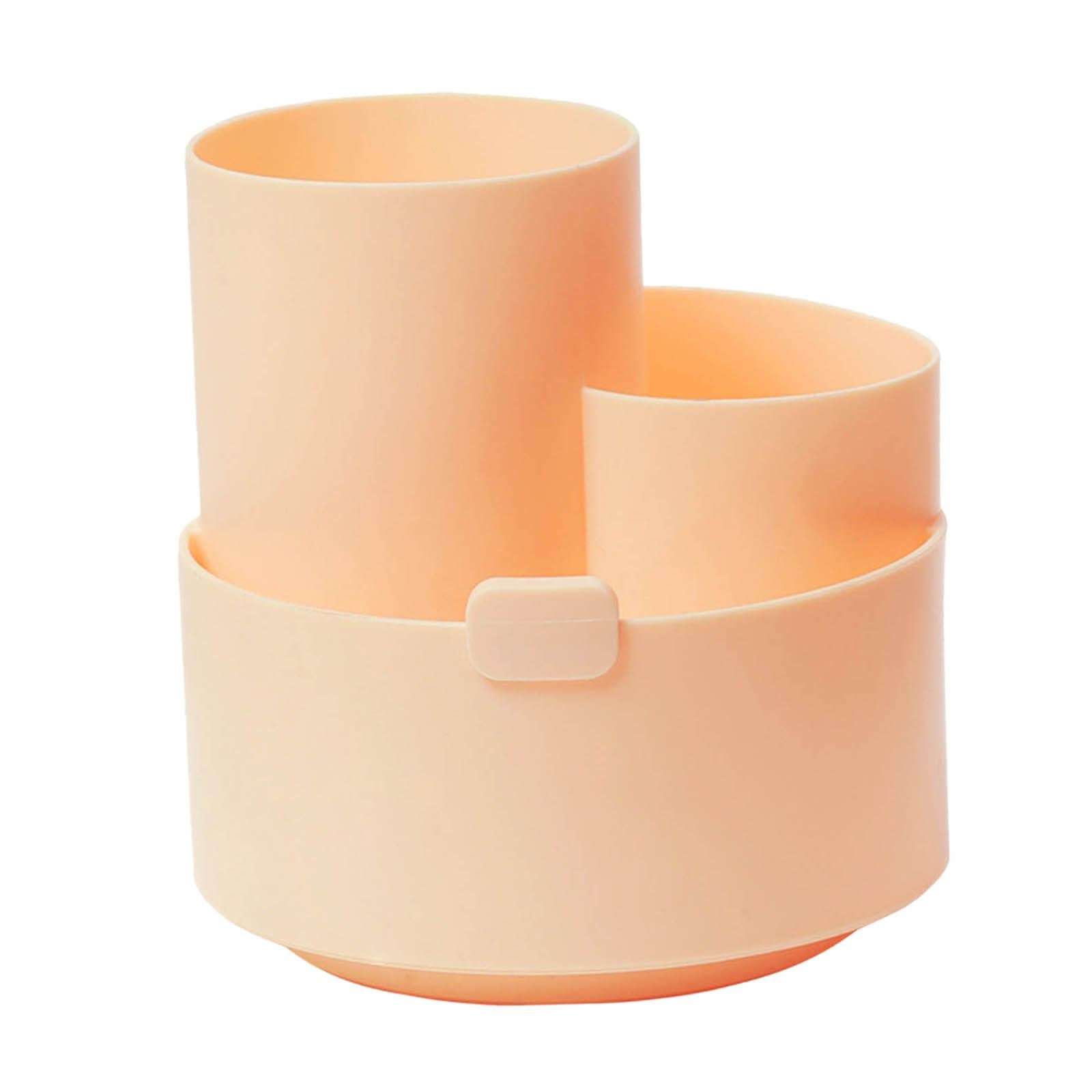 Cute Rotatable Pen Holder Desktop Stationary Multipurpose for Home Orange