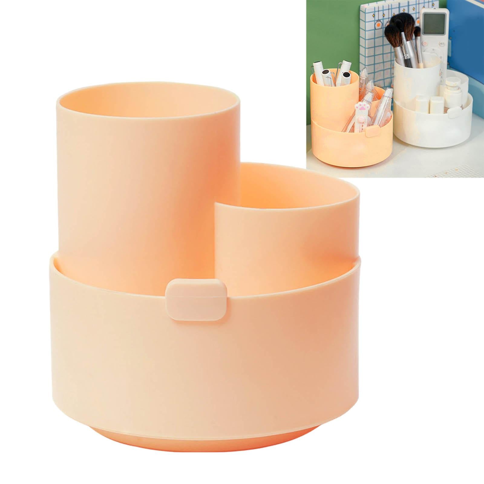 Cute Rotatable Pen Holder Desktop Stationary Multipurpose for Home Orange