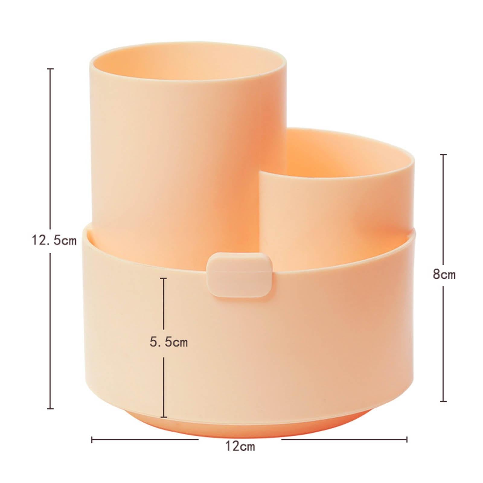 Cute Rotatable Pen Holder Desktop Stationary Multipurpose for Home Orange