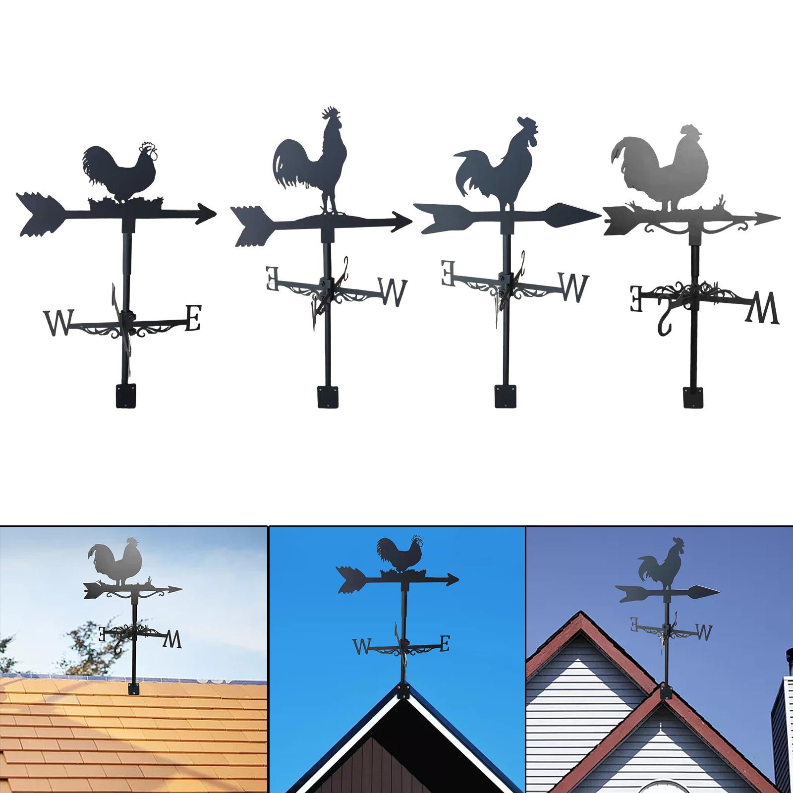 Rooster Weathervane Weather Vane Metal Vintage Style for Yard Garage Barn 1 Style