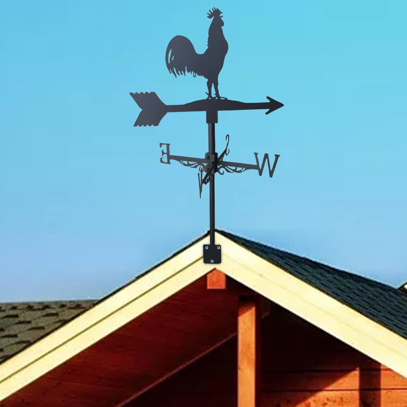 Rooster Weathervane Weather Vane Metal Vintage Style for Yard Garage Barn 2 Style