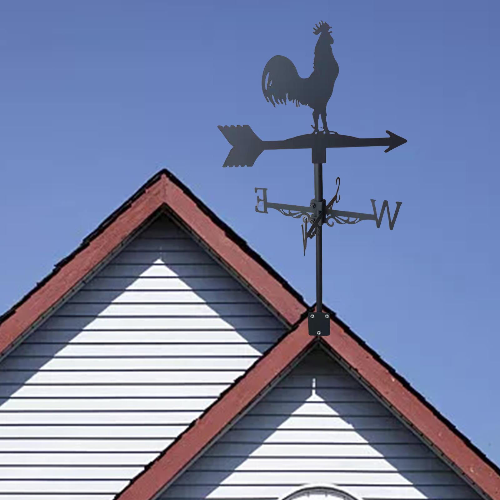 Rooster Weathervane Weather Vane Metal Vintage Style for Yard Garage Barn 2 Style