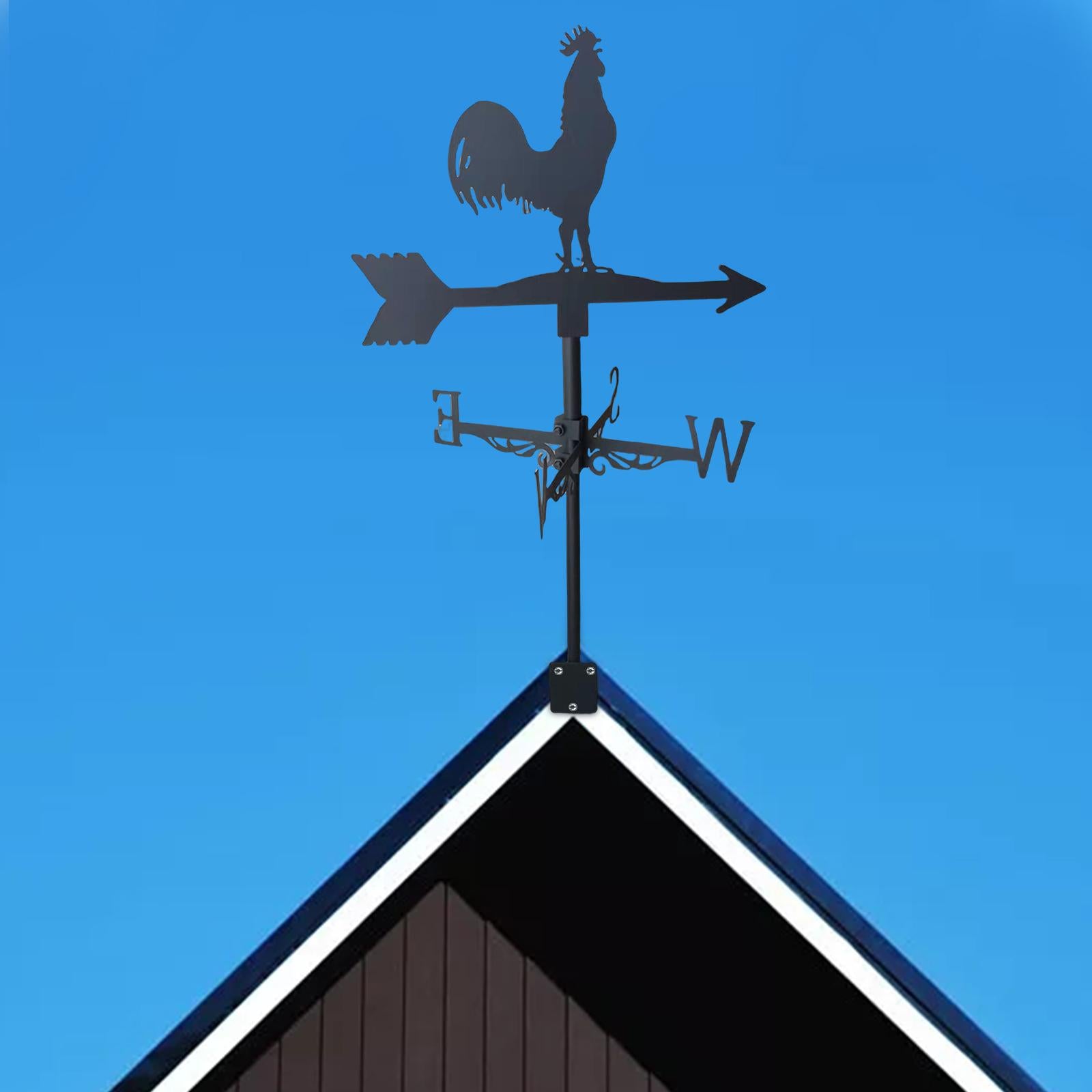 Rooster Weathervane Weather Vane Metal Vintage Style for Yard Garage Barn 2 Style