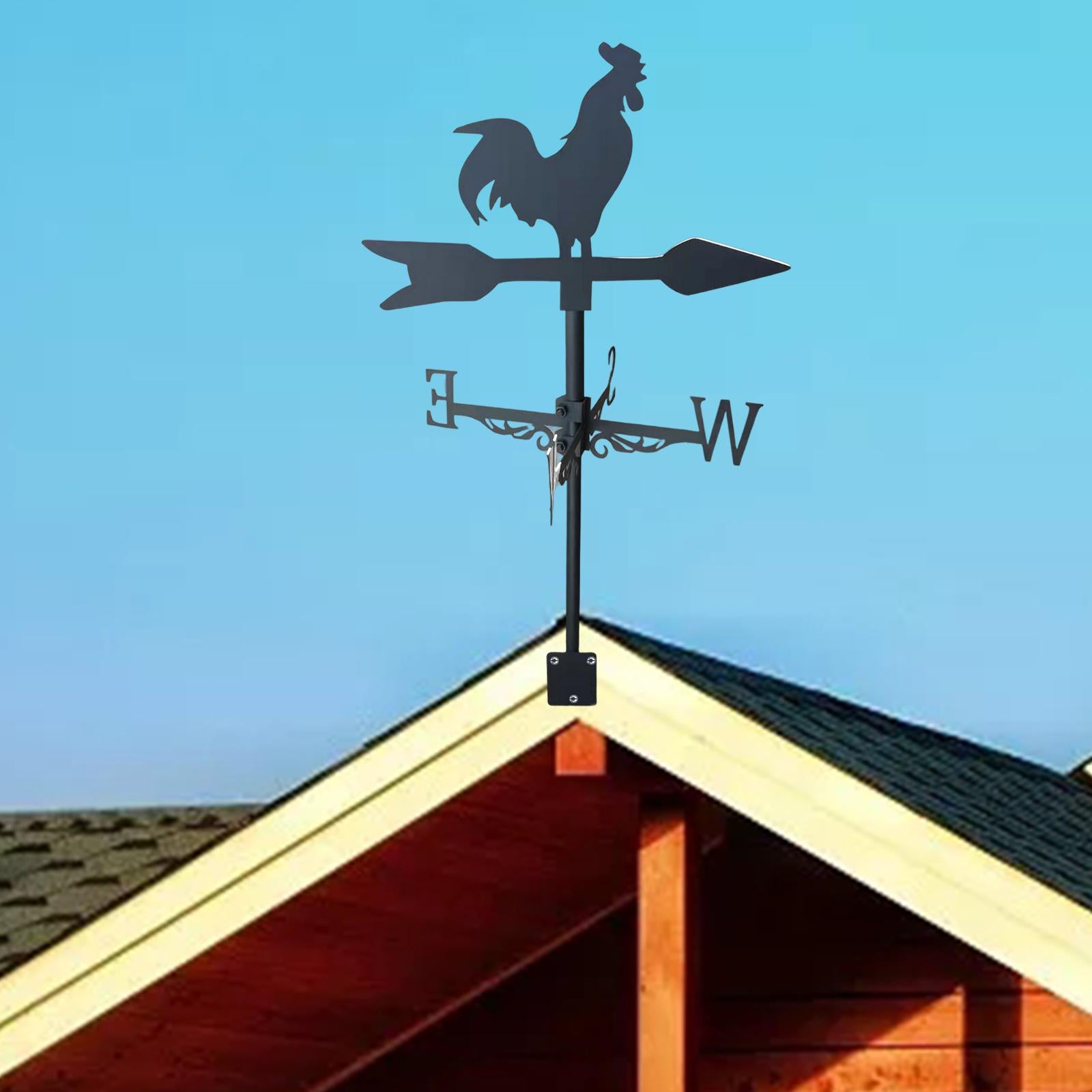 Rooster Weathervane Weather Vane Metal Vintage Style for Yard Garage Barn 3 Style