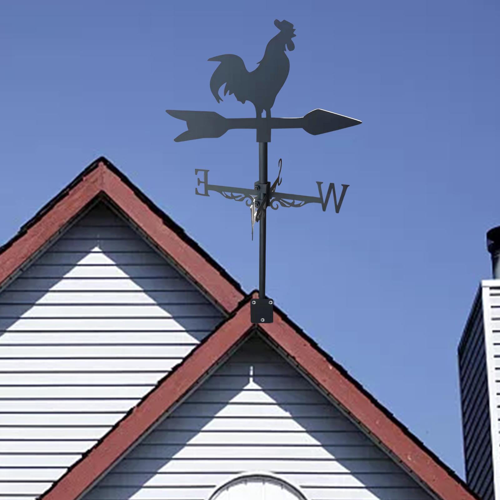 Rooster Weathervane Weather Vane Metal Vintage Style for Yard Garage Barn 3 Style