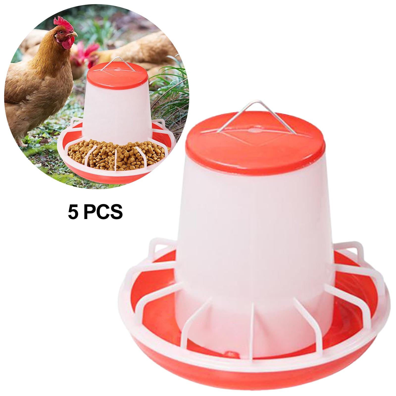 5Pcs Chicken Drinker Feeder Food Dispenser for Backyard Poultry Supplies