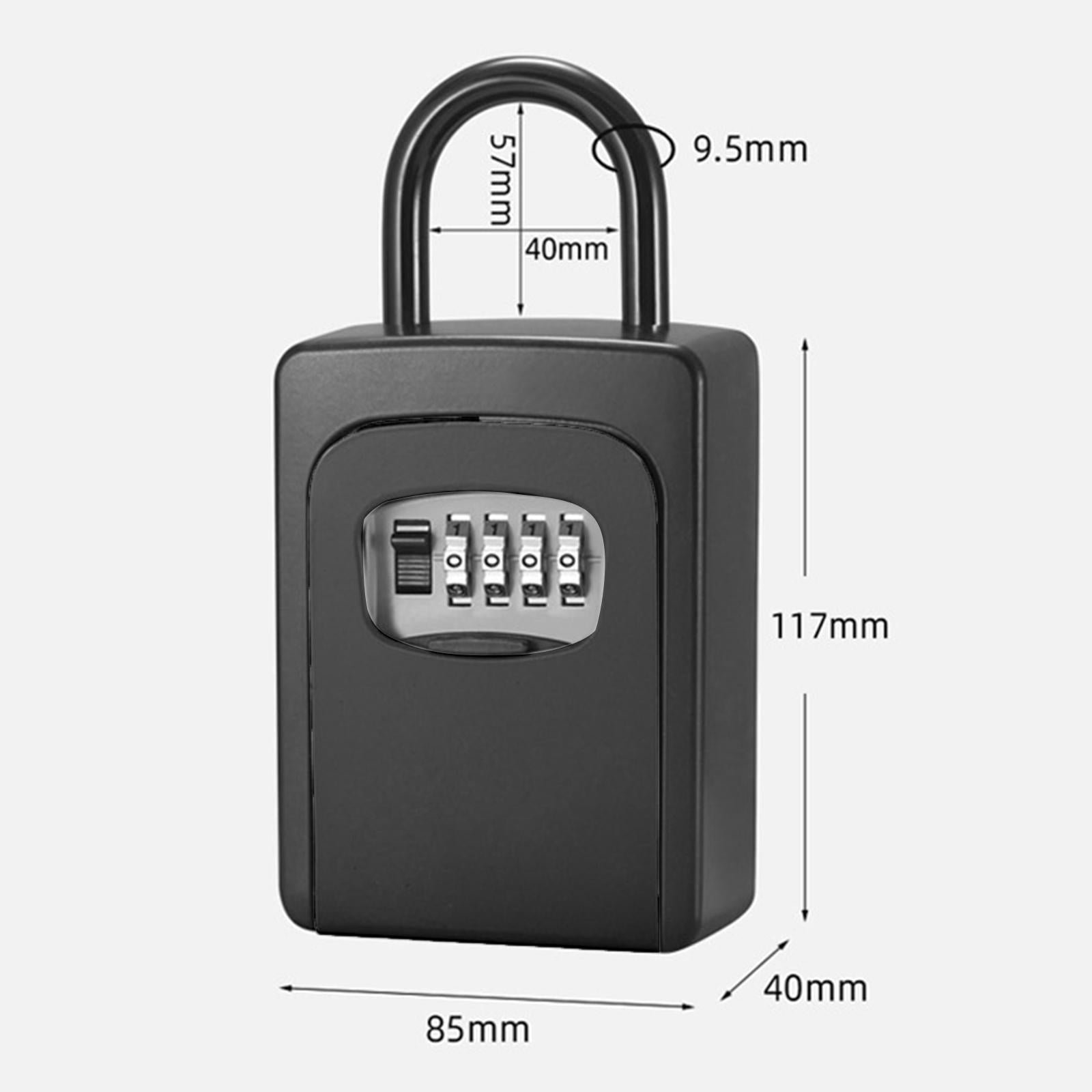 Wall Mounted Key Safe Lock Box Large Capacity for Warehouse Indoor Outdoor black