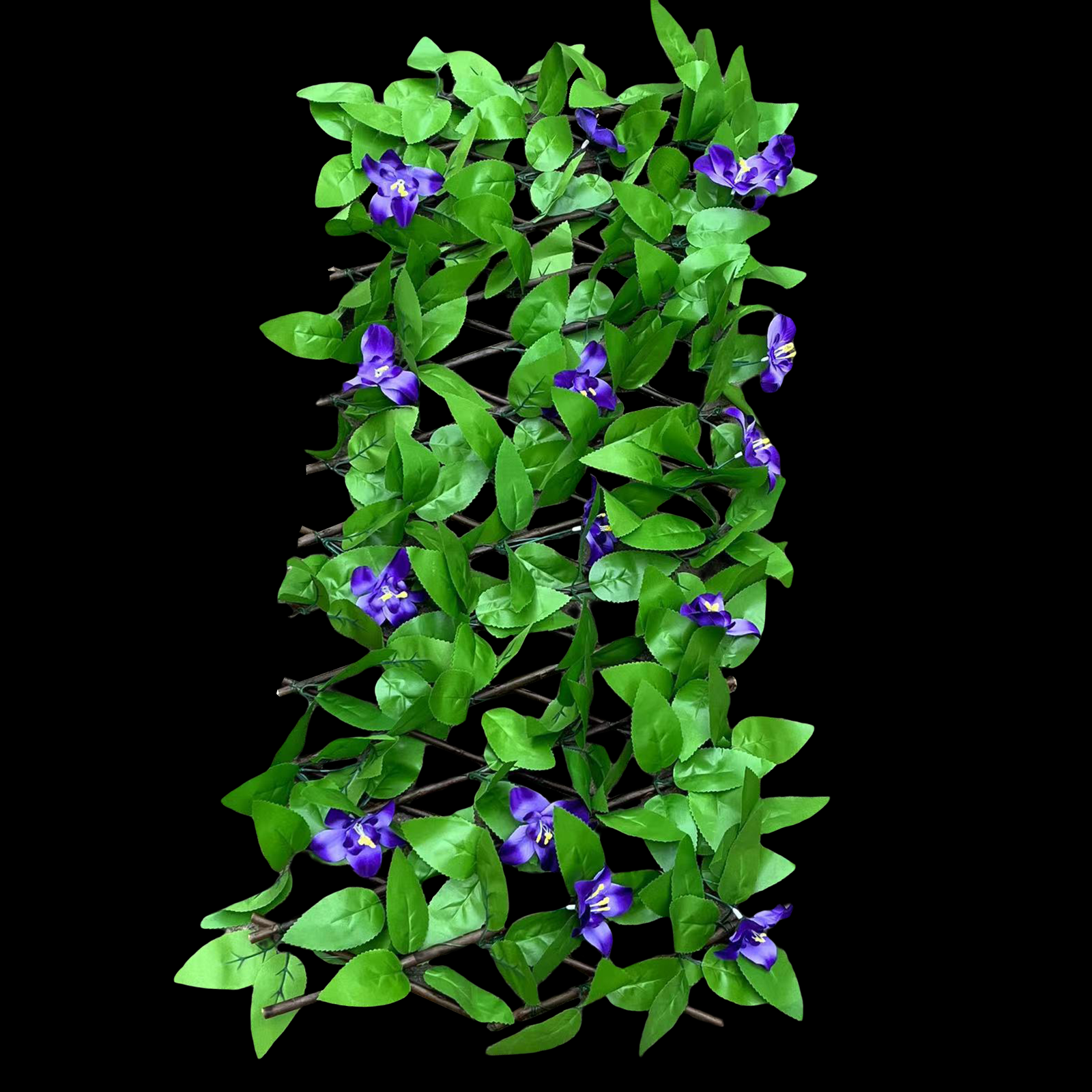 Hedge Faux Privacy Screen Garden Expandable Fence Artificial Flowers& Leaves